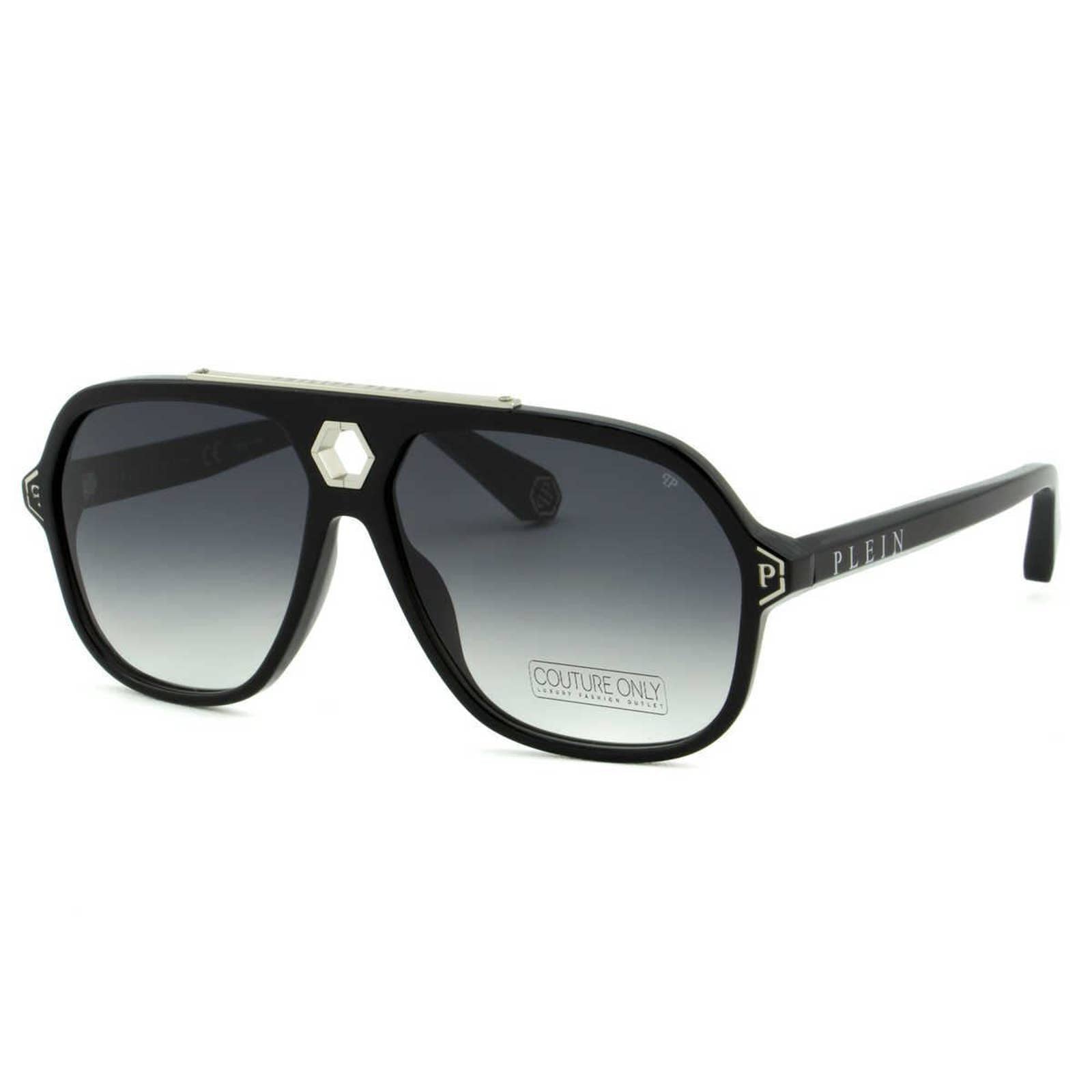 Men Black Aviator Square Sunglasses SPP004M-0700