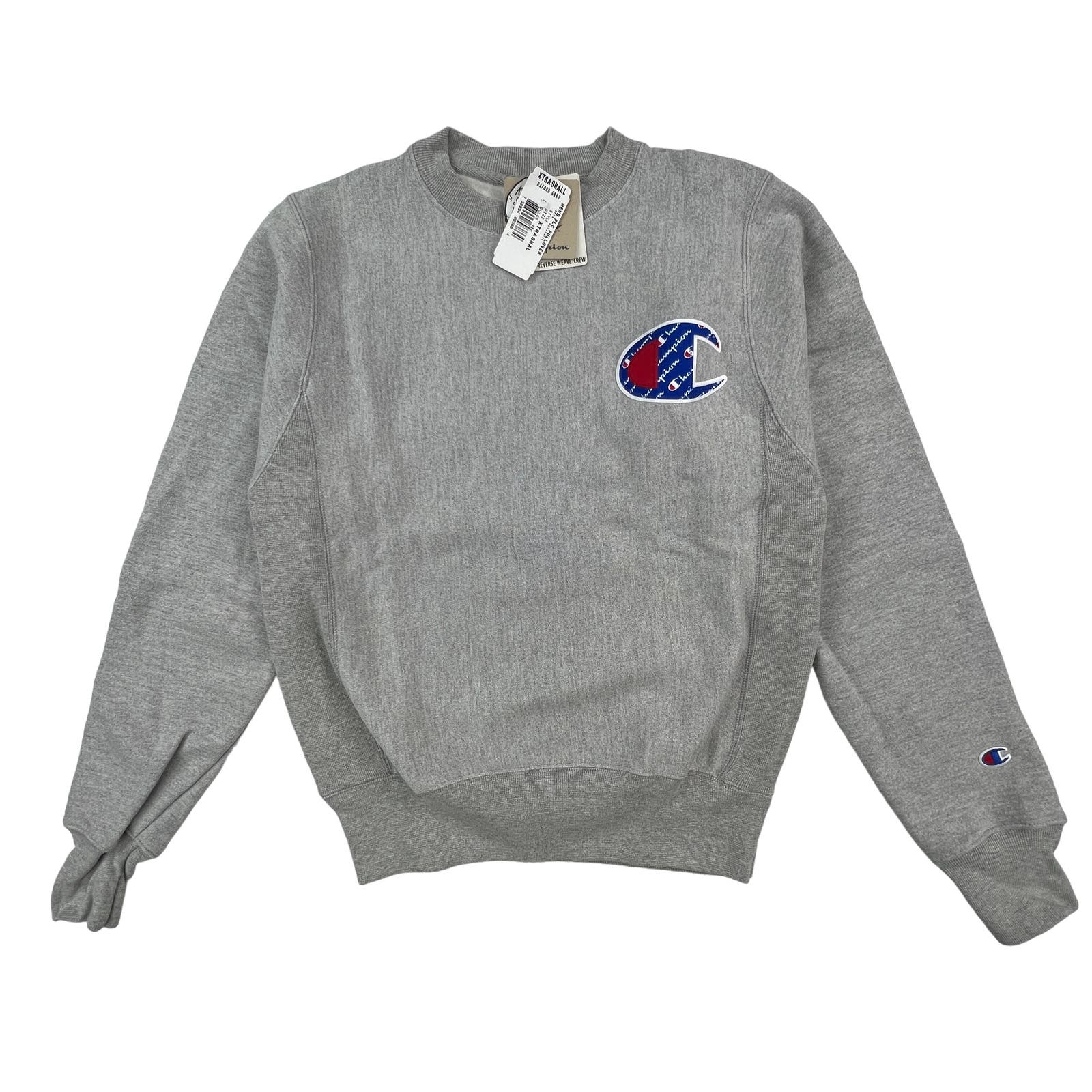 Champion Men Grey Sweatshirt US XS Crew neck long Sleeve Pullover