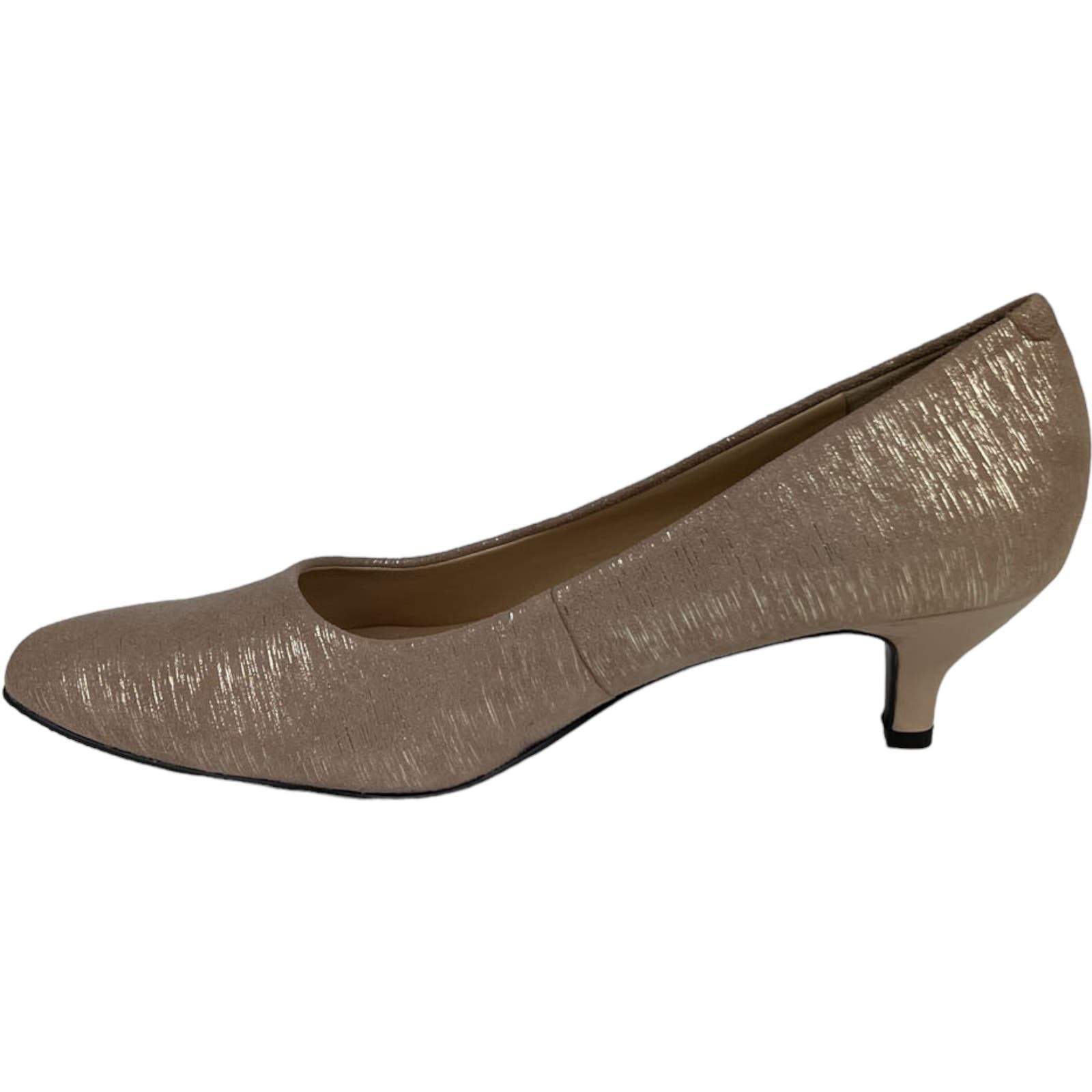 Trotters Women 10 US Kiera Tan Gold Heels Pointed Toe Pump