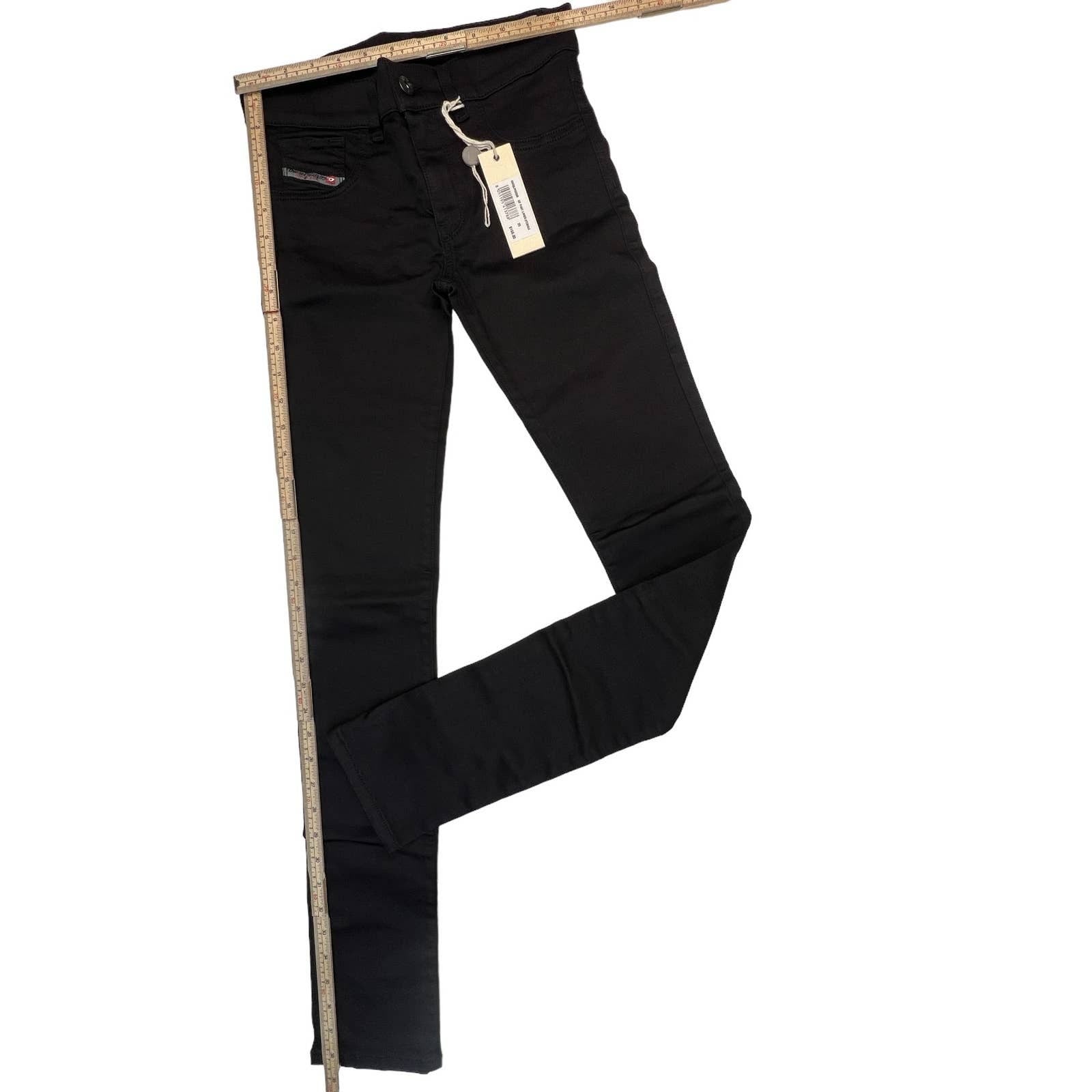 Diesel Livier Women Black Stretch Pants US 25 Super Slim Leggings