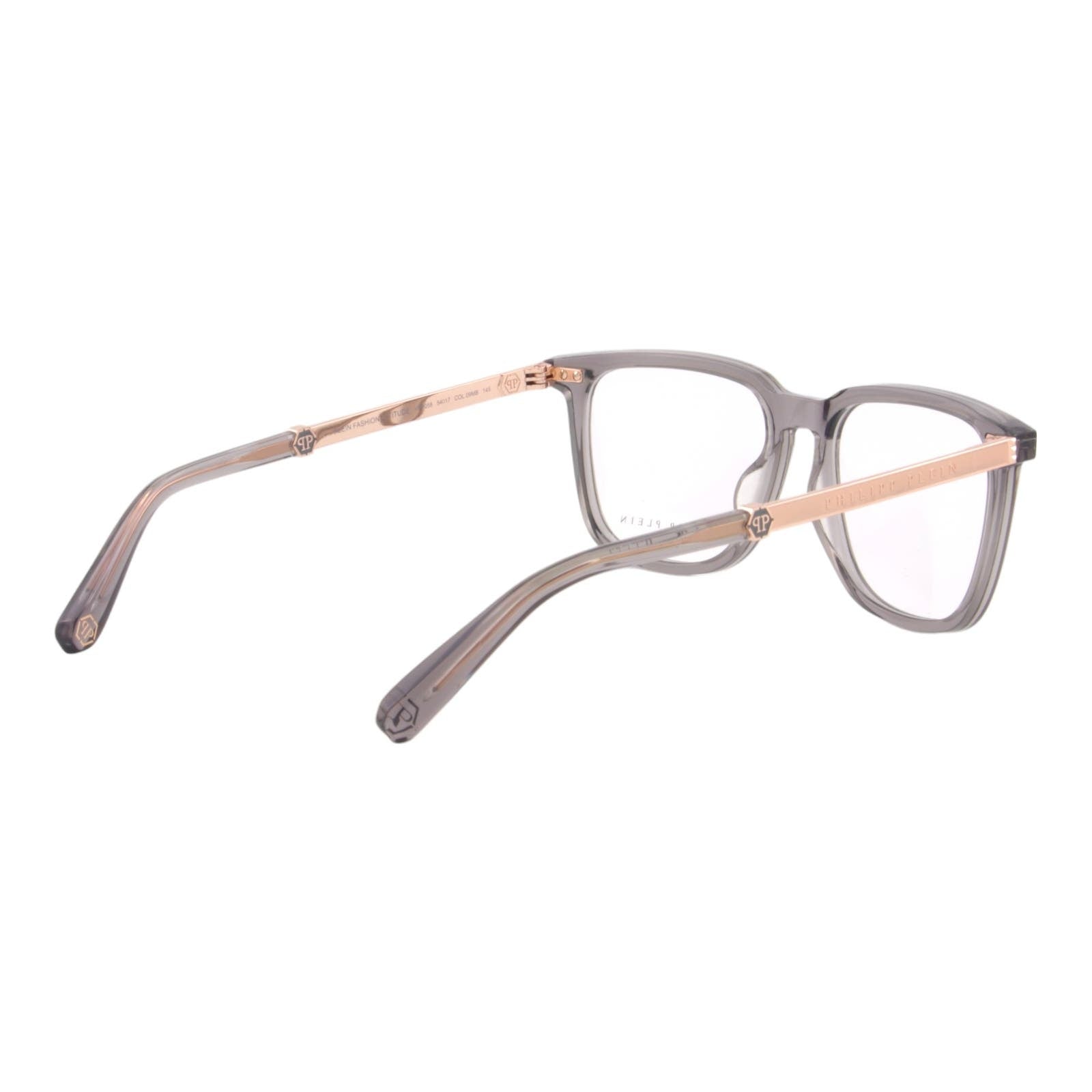 Men Square Glasses VPP058M-09MB Gray Transparent Optical Frame