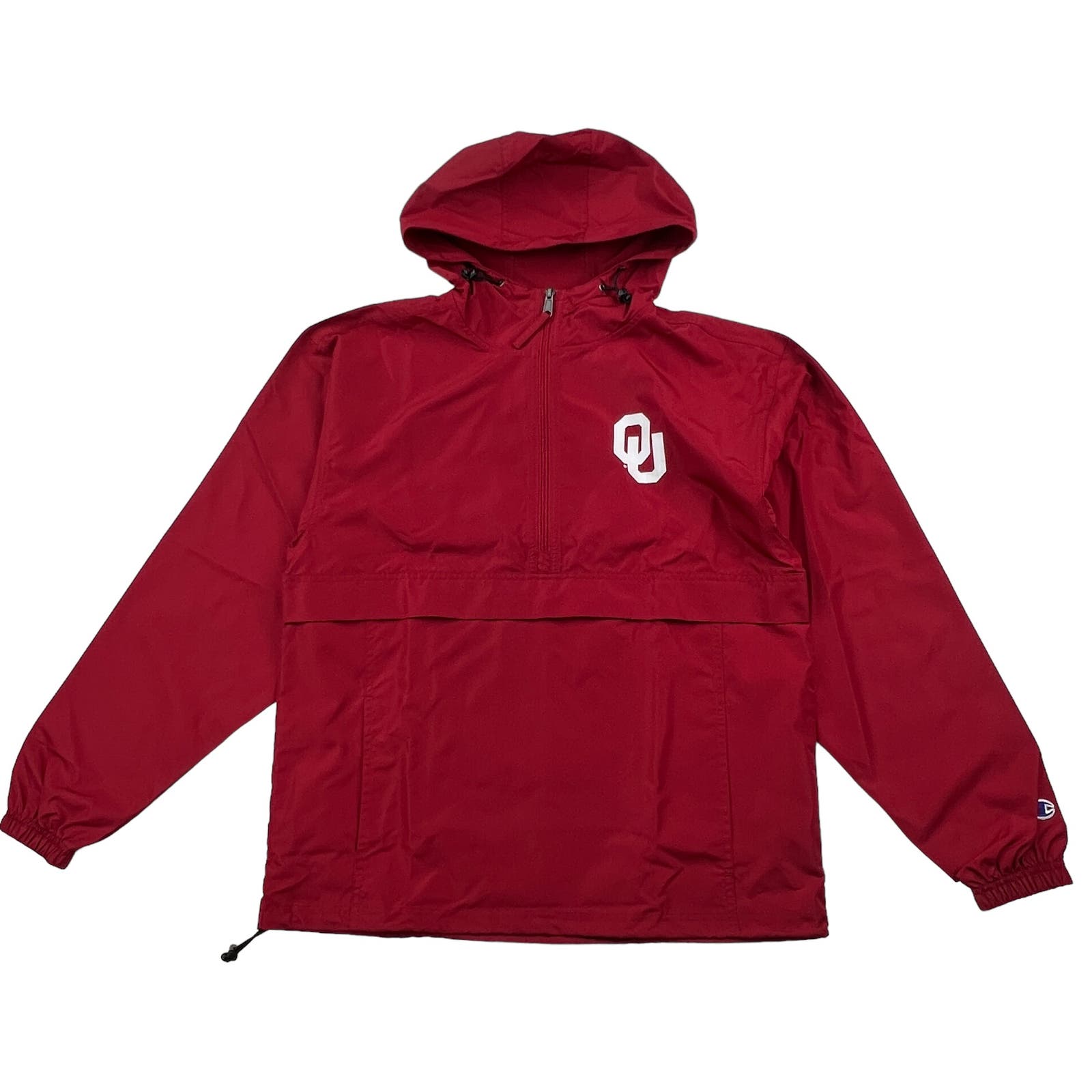 Champion Men Red Packable Jacket US S Lightweight Hooded Windbreaker
