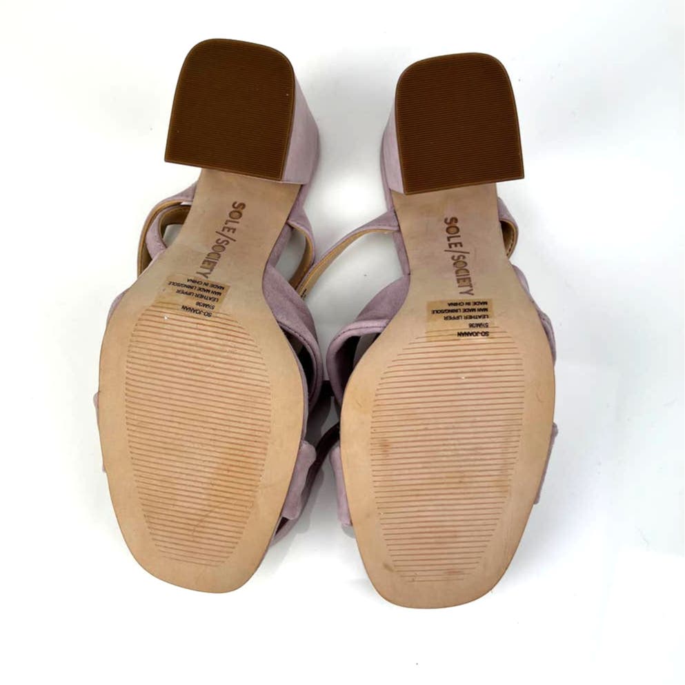Sole Society Women US 5.5 Lavender Suede Ankle Strap Sandals