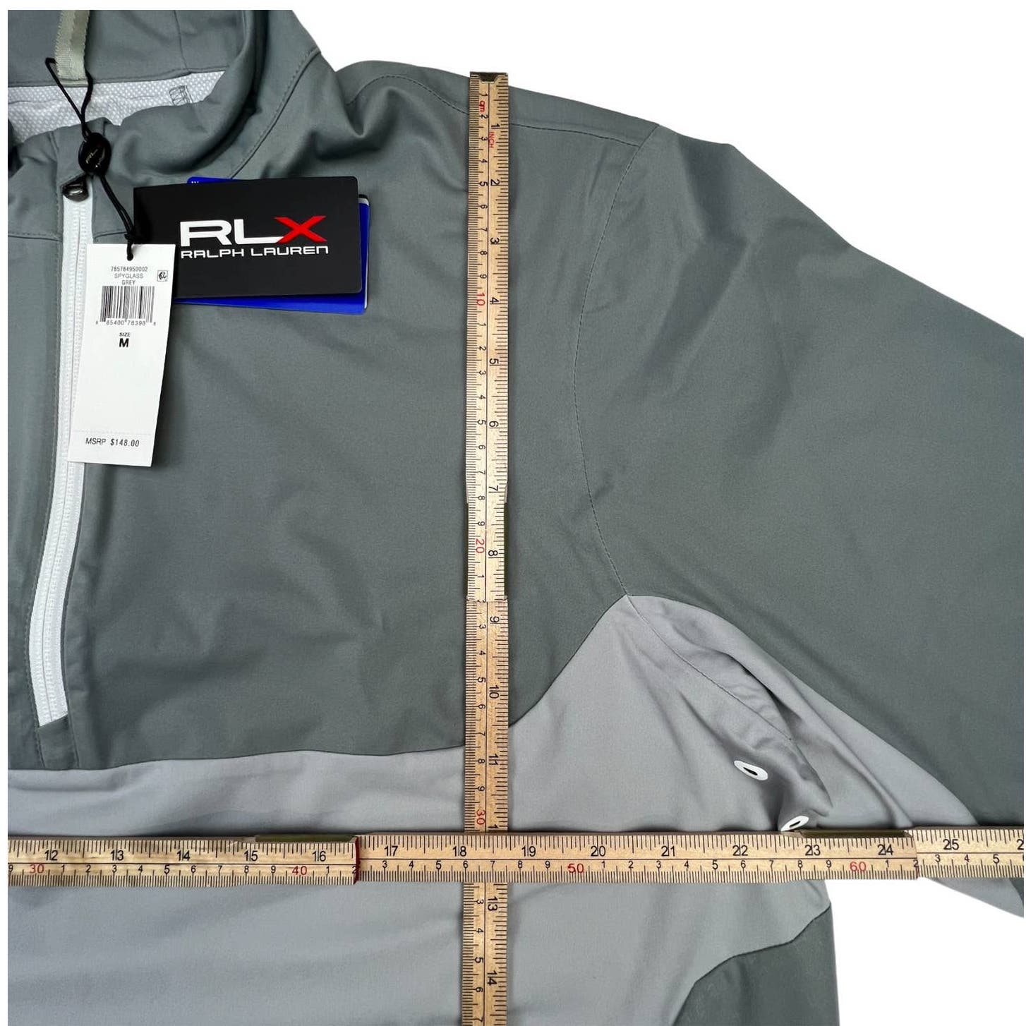 RLX Ralph Lauren Men Grey Sweatshirt US M Half Zip Long Sleeve