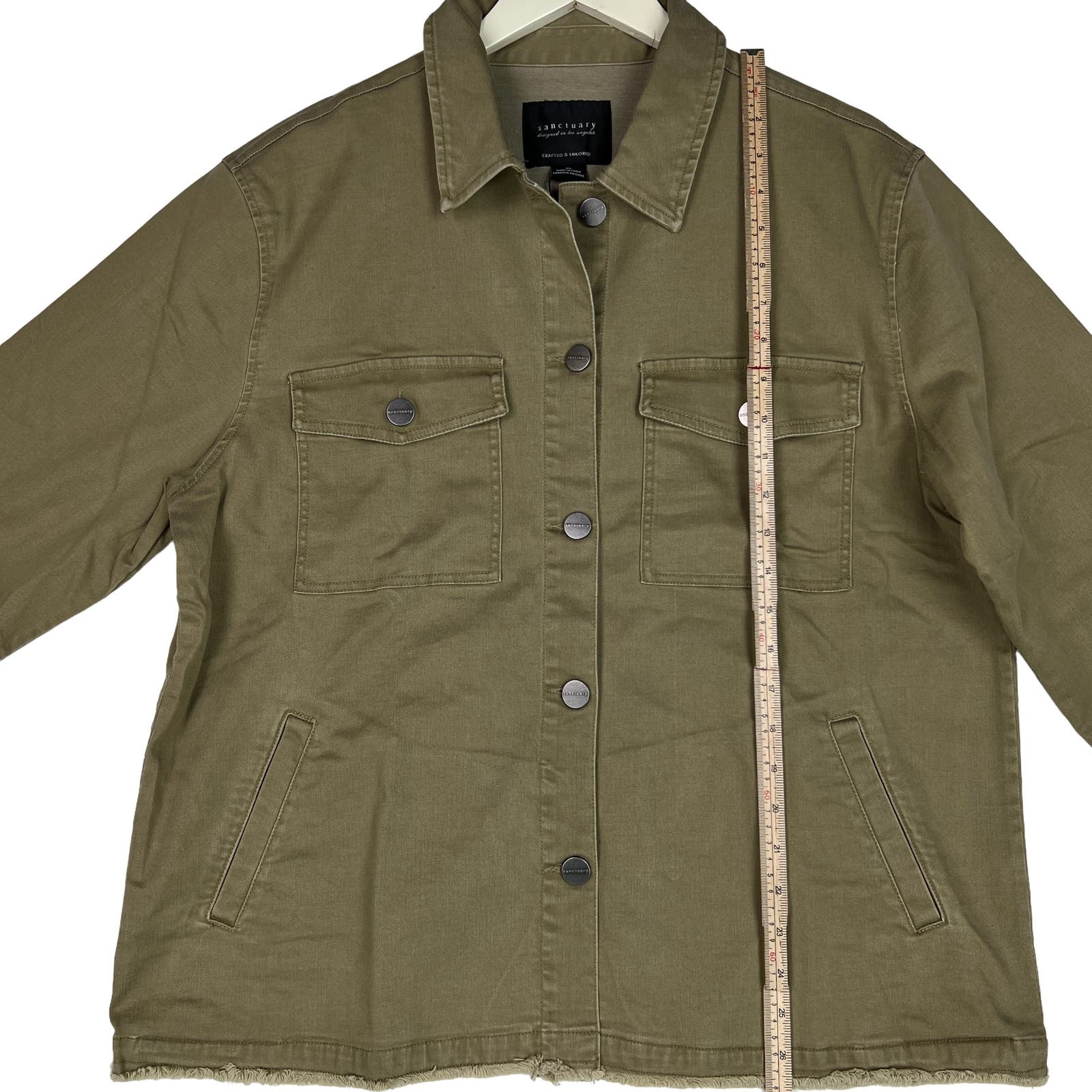Sanctuary Los Angeles Men US XL Military Green Olive Utility Shirt Jacket