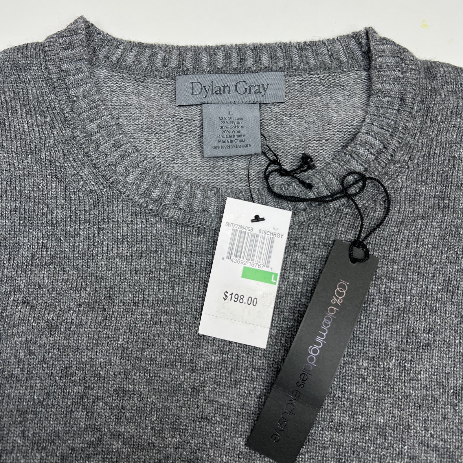Dylan Gray Men Crewneck Wool US L Cashmere Sweatshirt