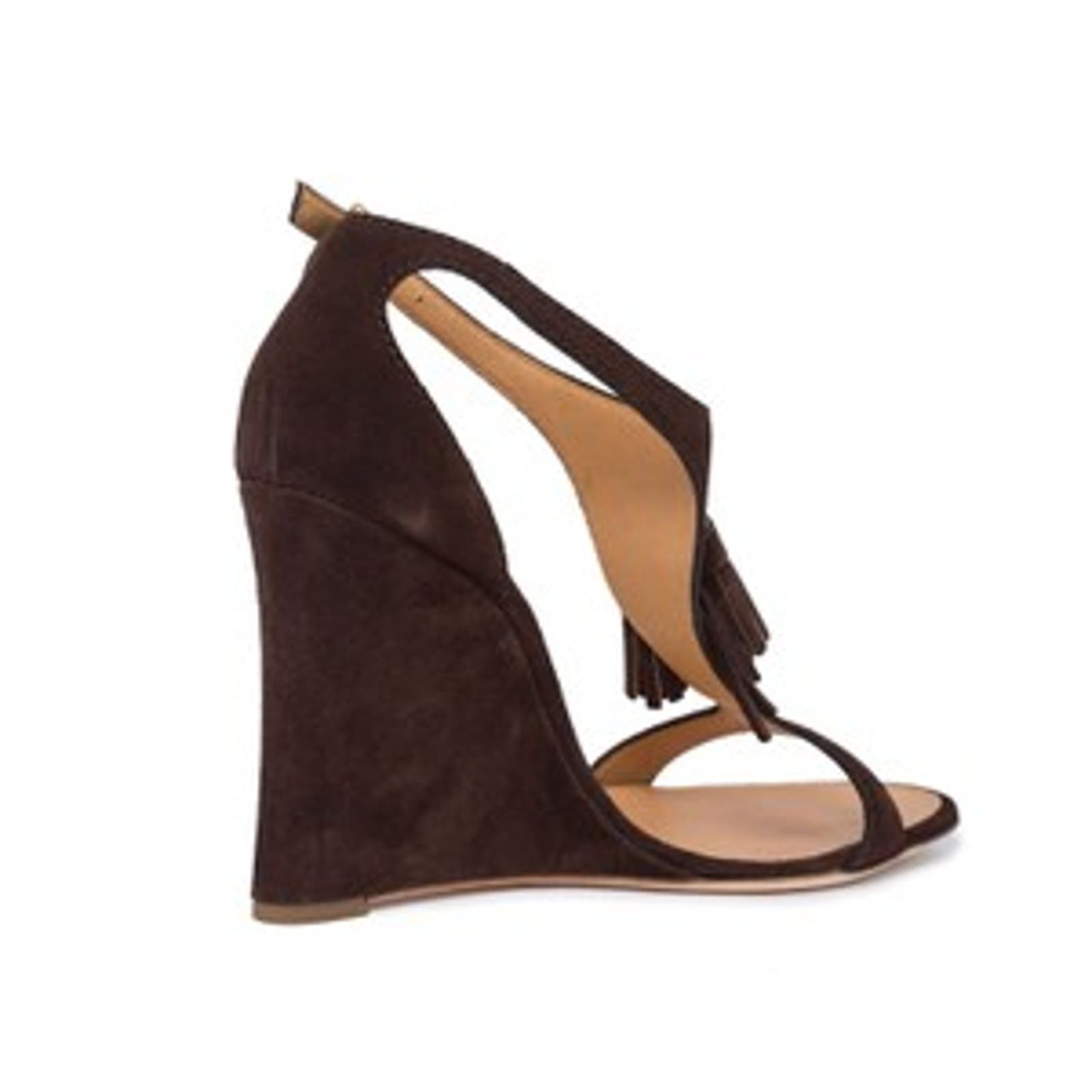 DSQUARED2 Women US 10 Brown Suede High Heels Tassel T-Strap