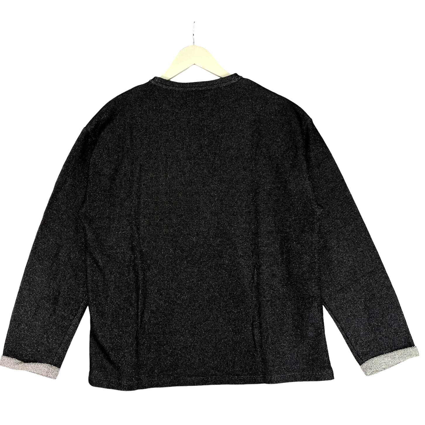 Jijil Women Nero Black Metallic Crew Neck EU 44 Long Sleeve Sweatshirt