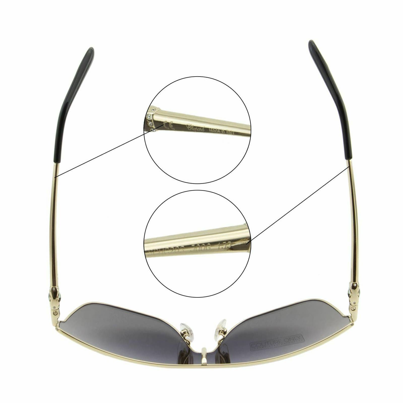 Women Gold Shield Sunglasses SCHC20S-300G Mirrored