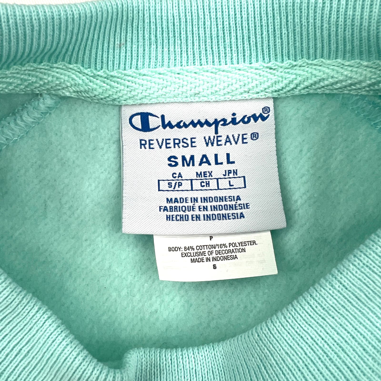 Champion Men Turquoise Blue Sweatshirt US XL Short Sleeve Crew Neck