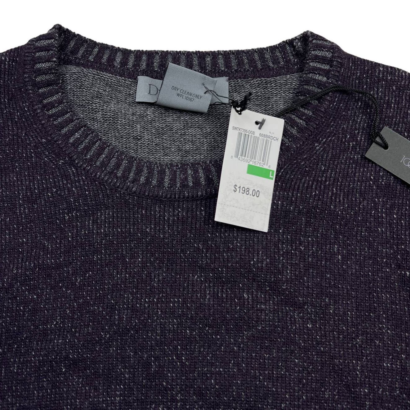 Dylan Gray Men Purple Grey Crew Neck US L Sweatshirt With Cashmere