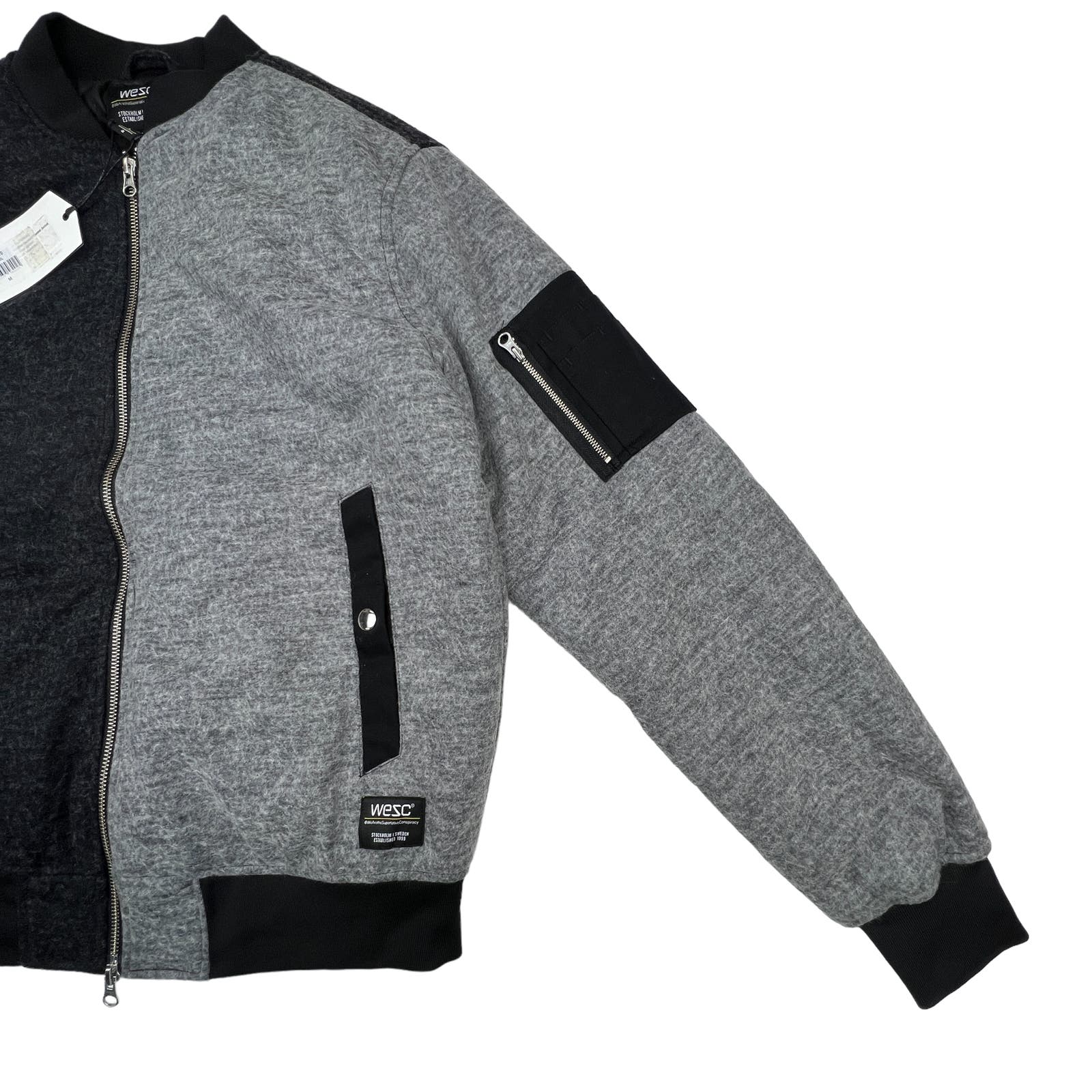 Wesc Mumel Men US M Melange Grey Jacket Flannel Bomber