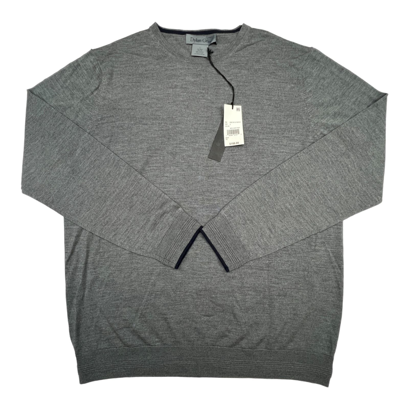 Dylan Gray Men Grey Sweatshirt US L Crew Neck Long Sleeve