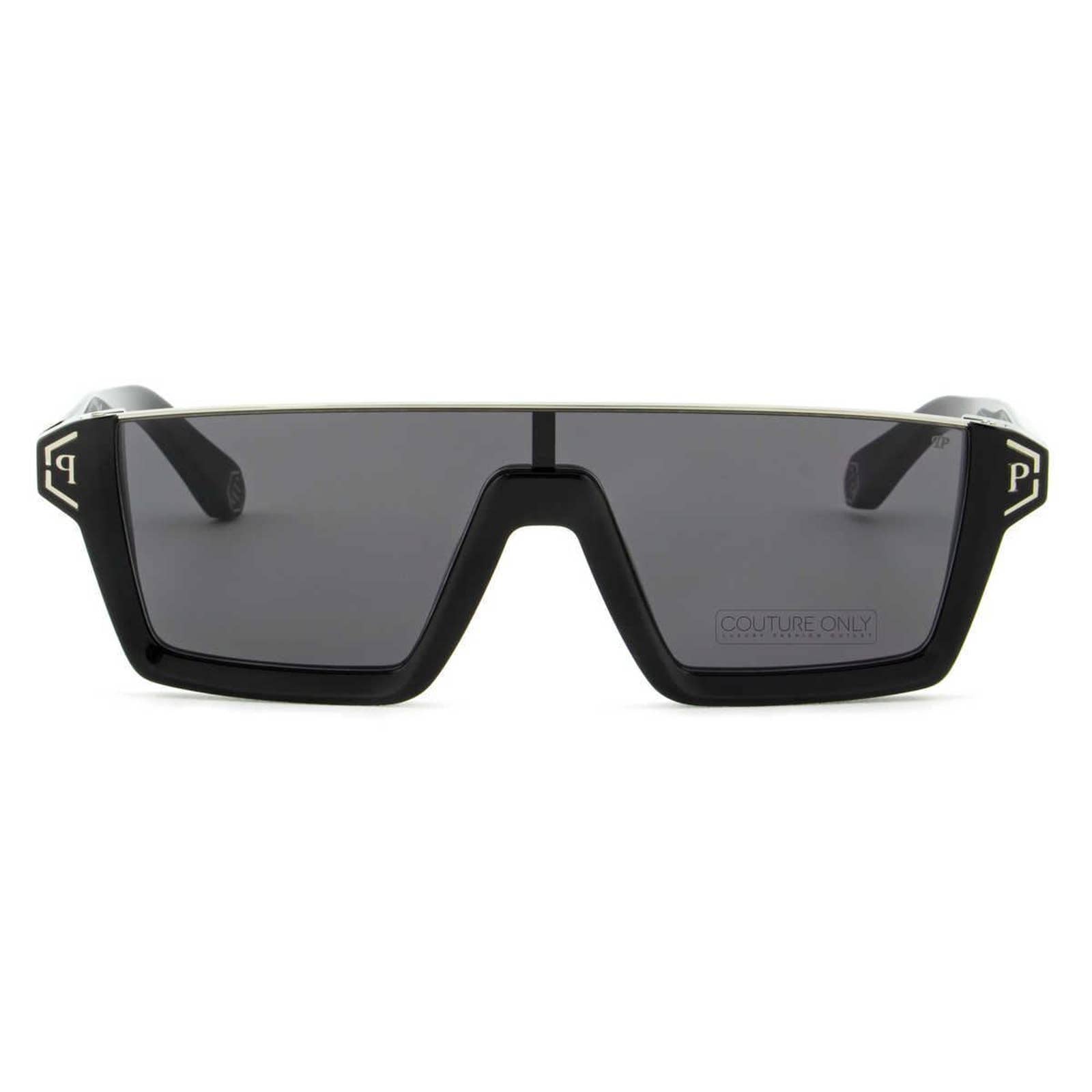 Men Black Square Shield Sunglasses SPP006M-0700