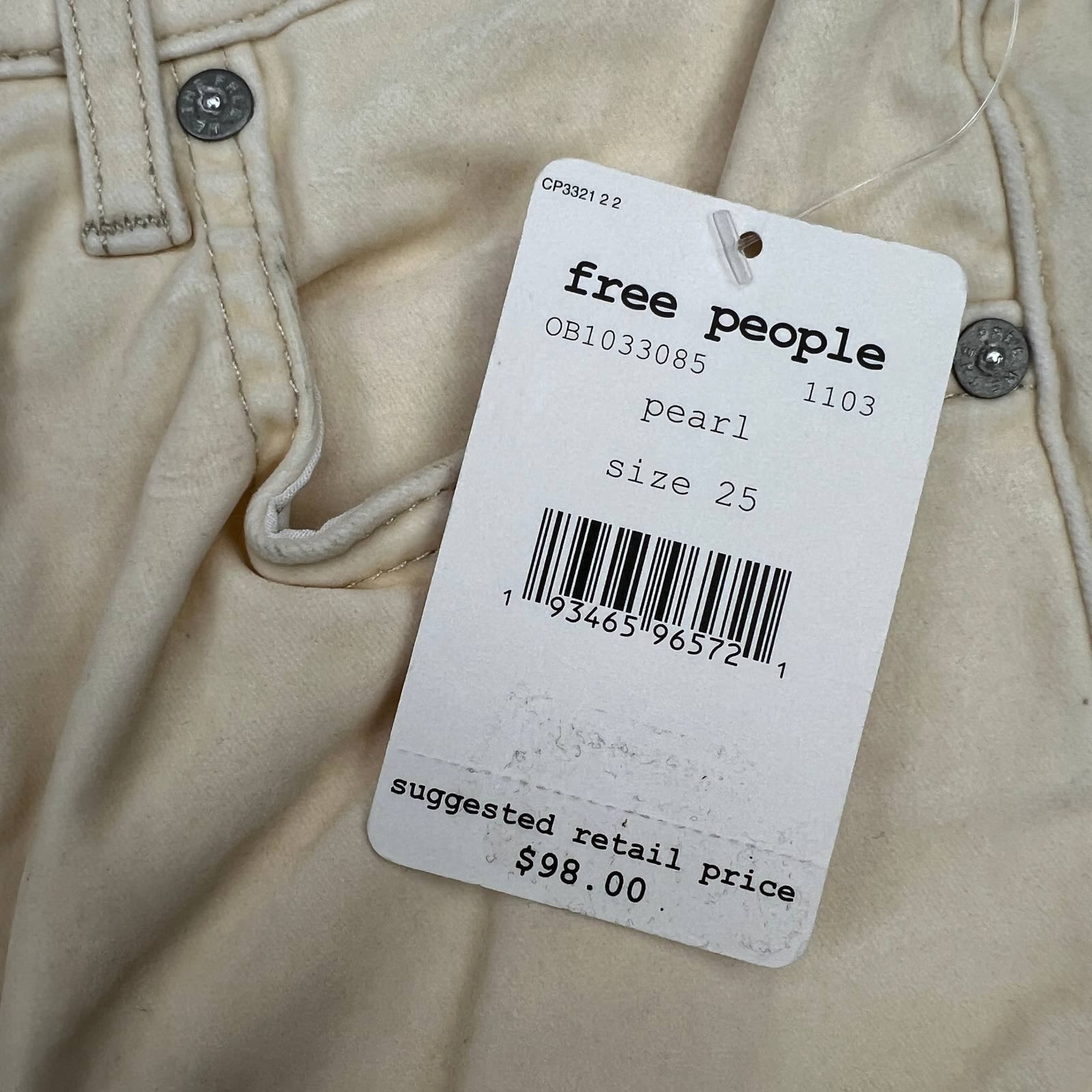Free People Women Pearl Jeans US 25 Buttons Slim Fit