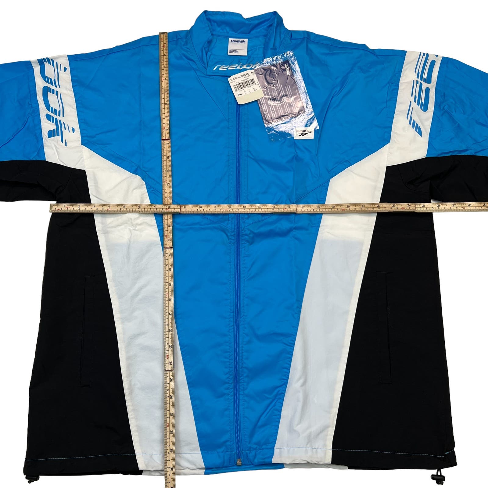 Reebok Classic Men Blue Windbreaker US XL Track Jacket Zip Up