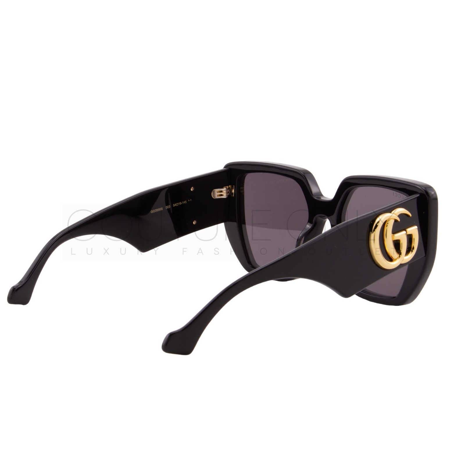 Women Black Oversized Rectangle Sunglasses GG0956S-003