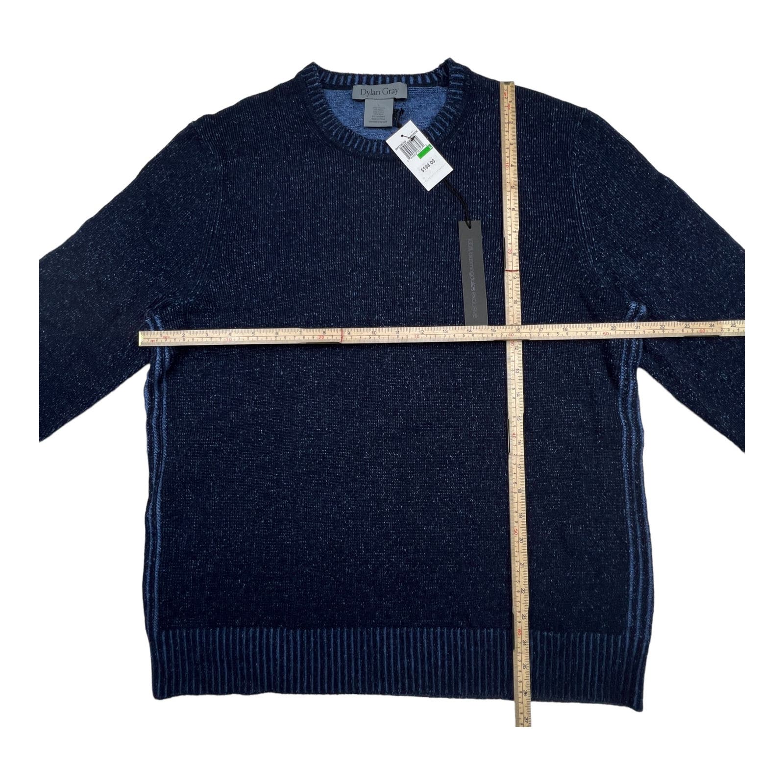 Dylan Gray Men Navy Blue Crew Neck US L Long Sleeve Classic Sweater