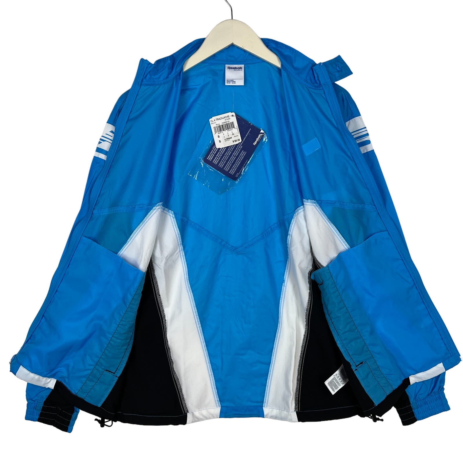 Reebok Classic Men Blue Windbreaker US M Track Jacket Zip Up