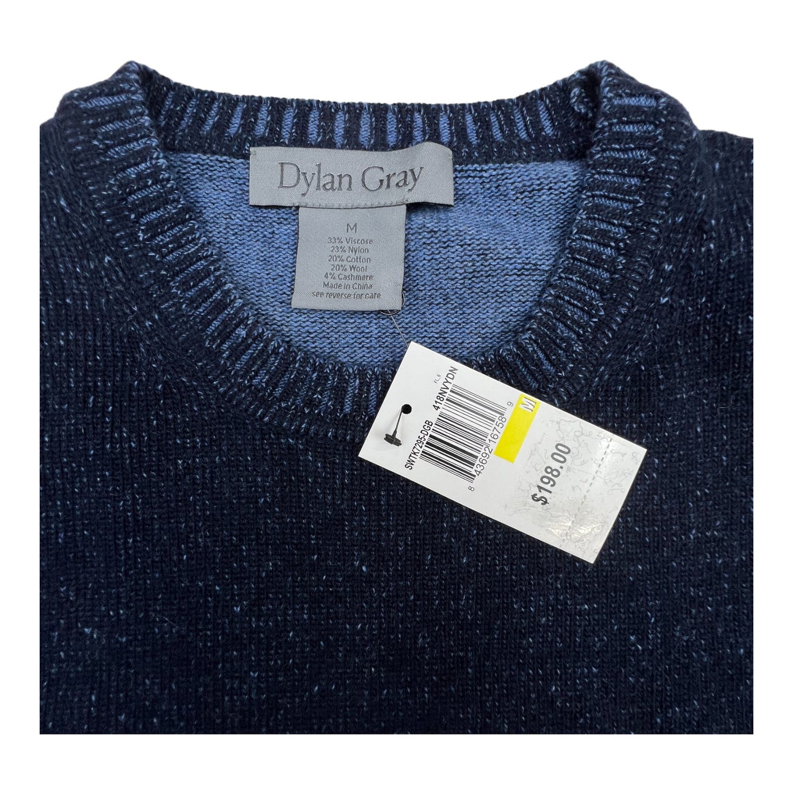 Dylan Gray Men Navy Blue Sweatshirt US M Crew Neck Long Sleeve