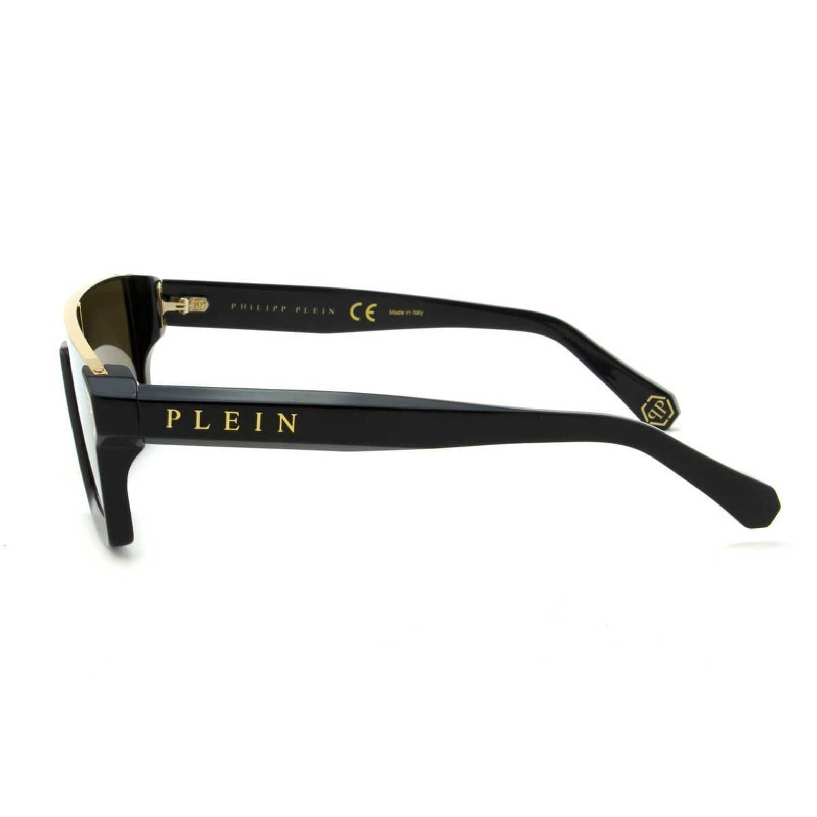 Men Square Shield Black Sunglasses SPP006M-700G Gold
