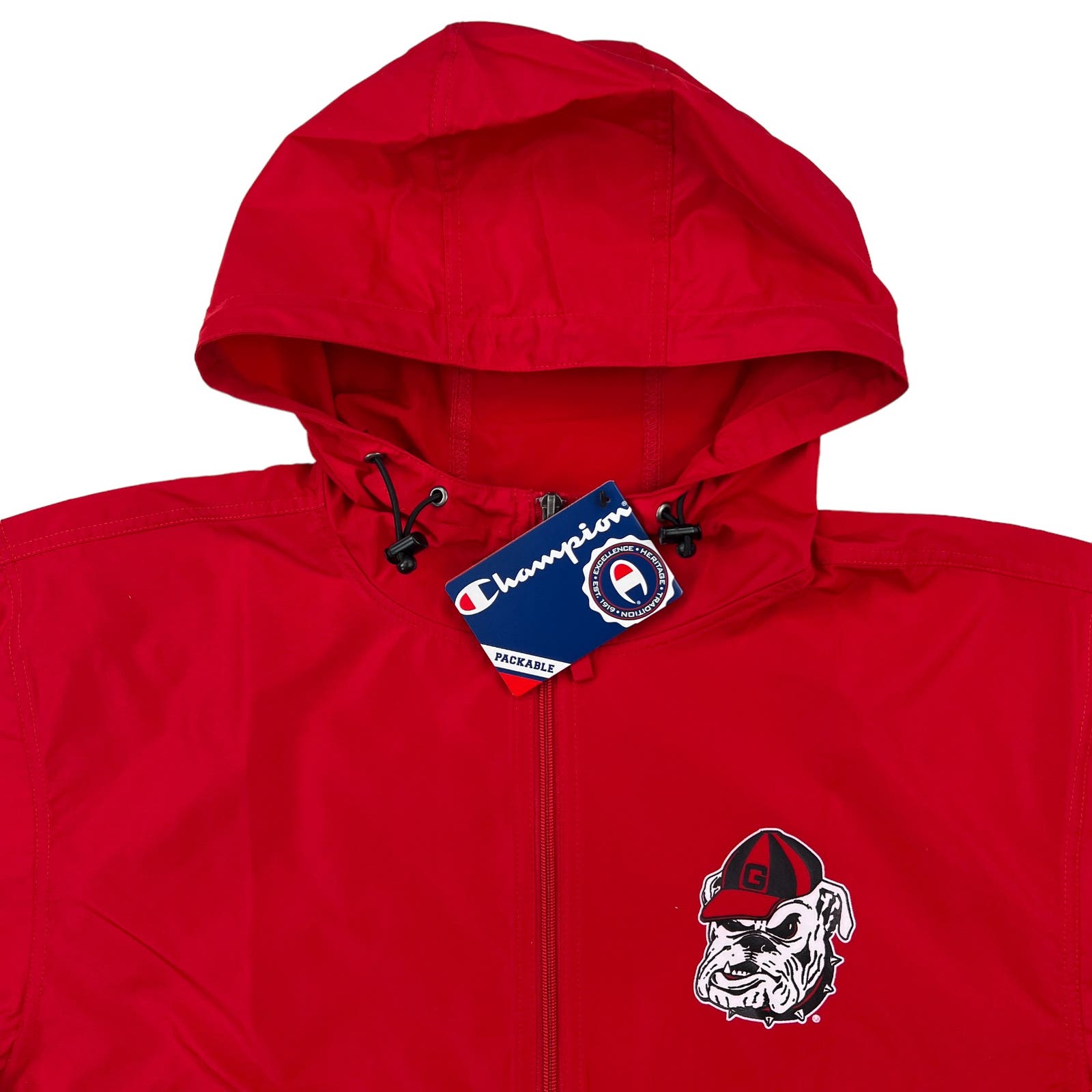 Champion Men Red Jacket US S Windbreaker Anorak Hood
