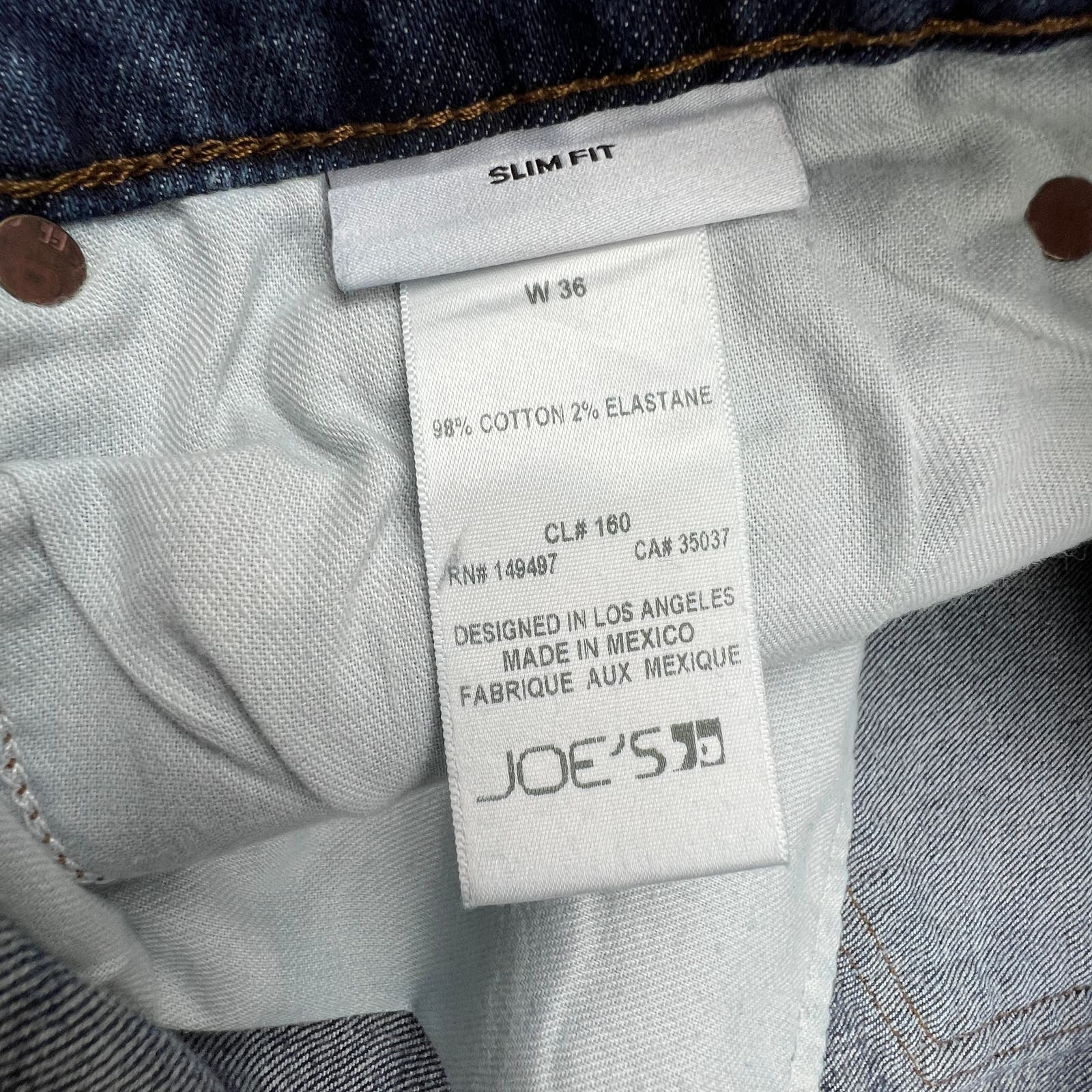 Joe's Ruben Men Denim Blue Jeans US 36 Cotton Slim Fit