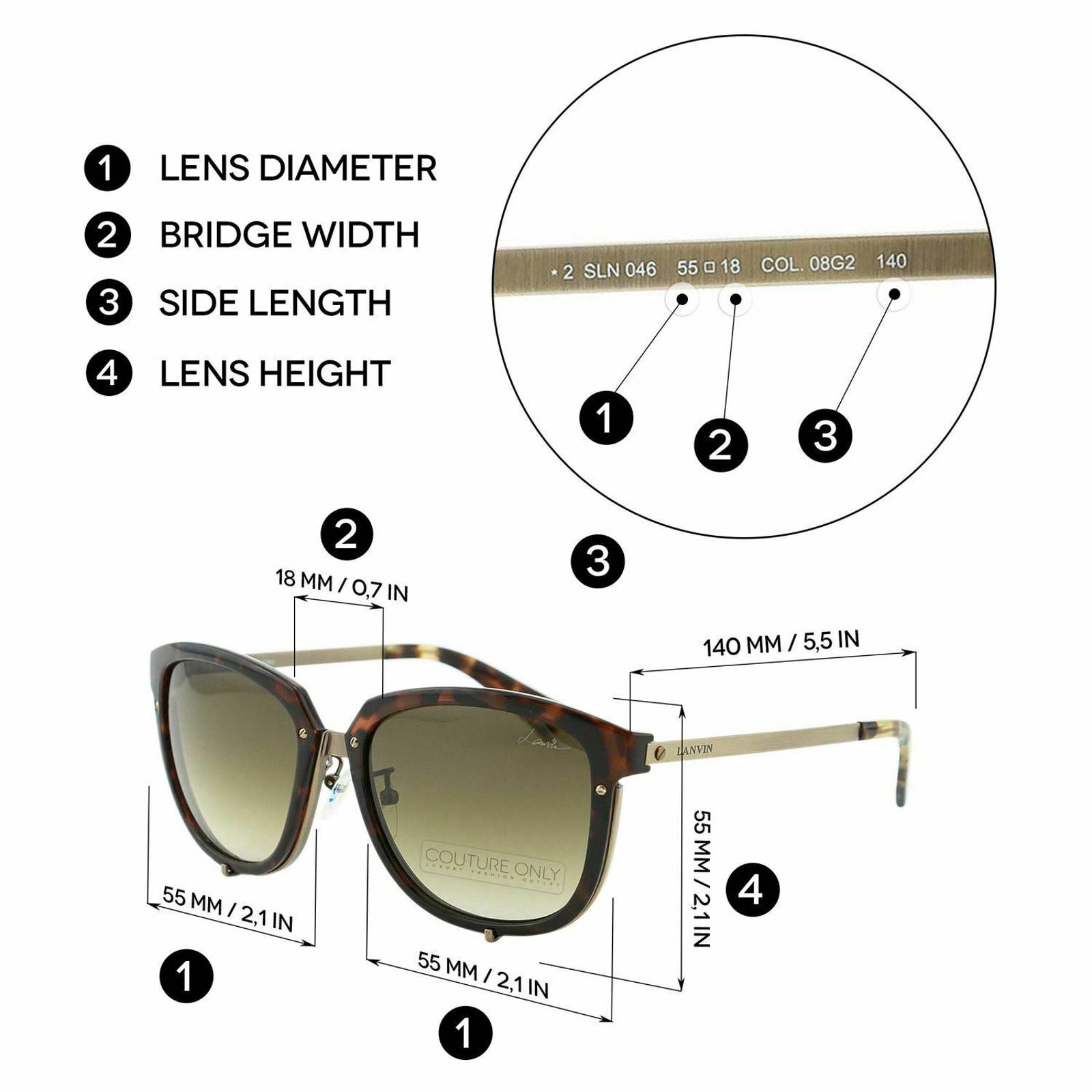 Women Brown Square Cat Eye Sunglasses SLN-046-8G2