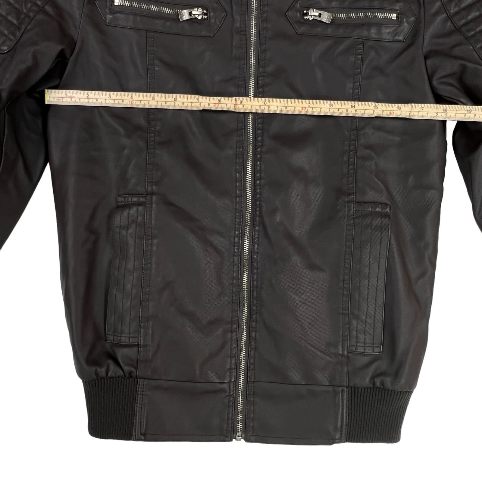 XRAY Jeans Men US S Brown Faux PU Leather Biker Jacket