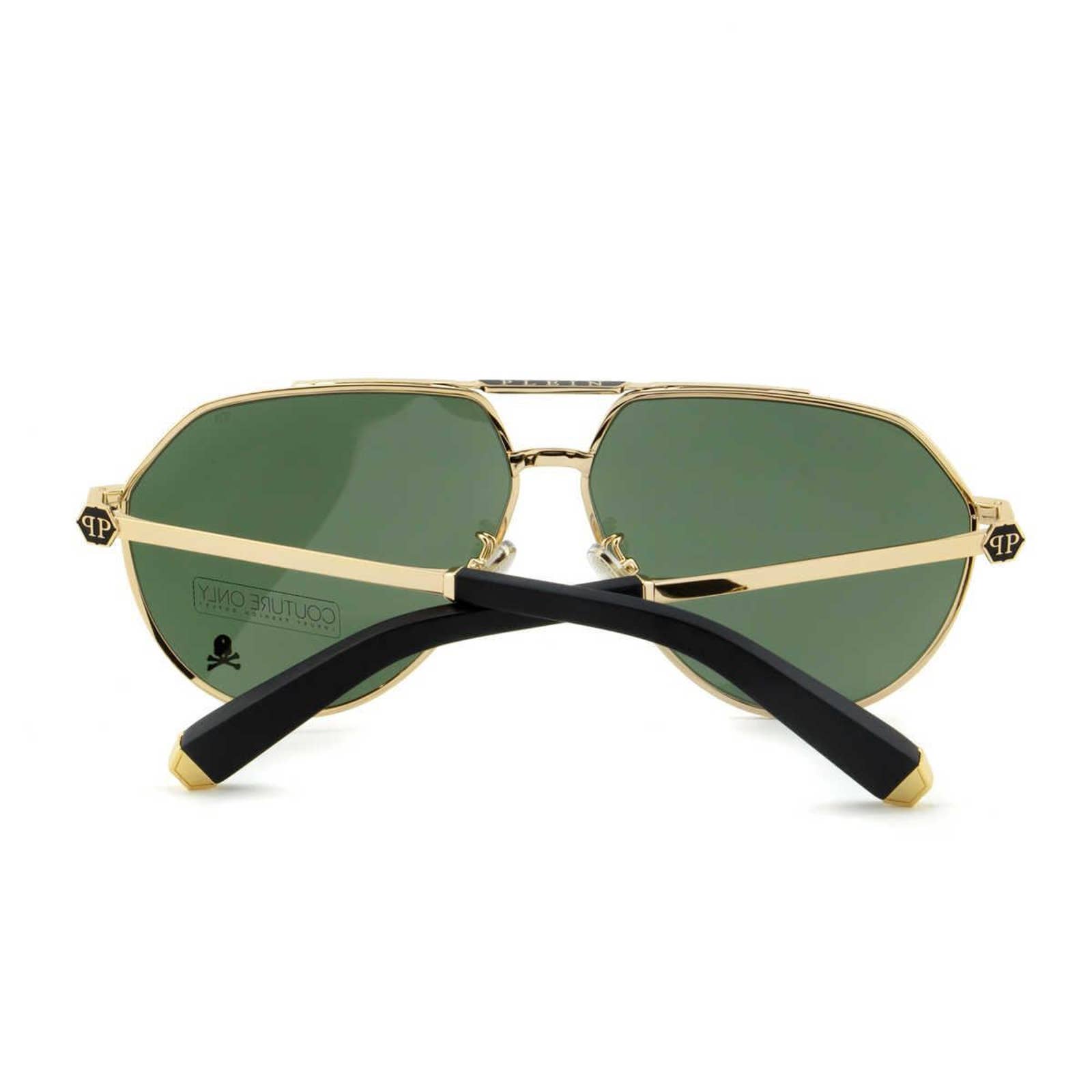 Men Aviator Gold Metal Sunglasses "The Skull"