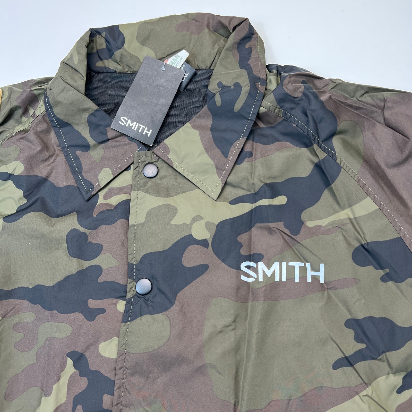 Smith Men Coaches Jacket US L Olive Camo Windbreaker Beimar