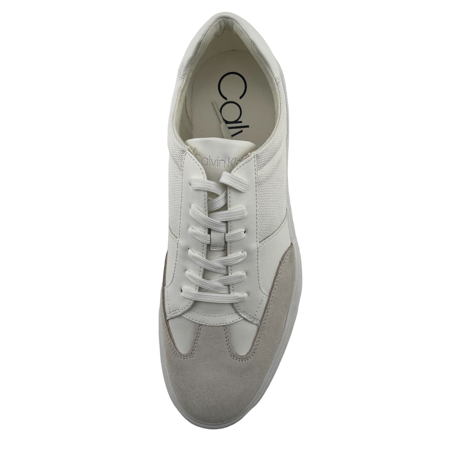 Calvin Klein Men US 10.5 White Leather / Suede Sneakers