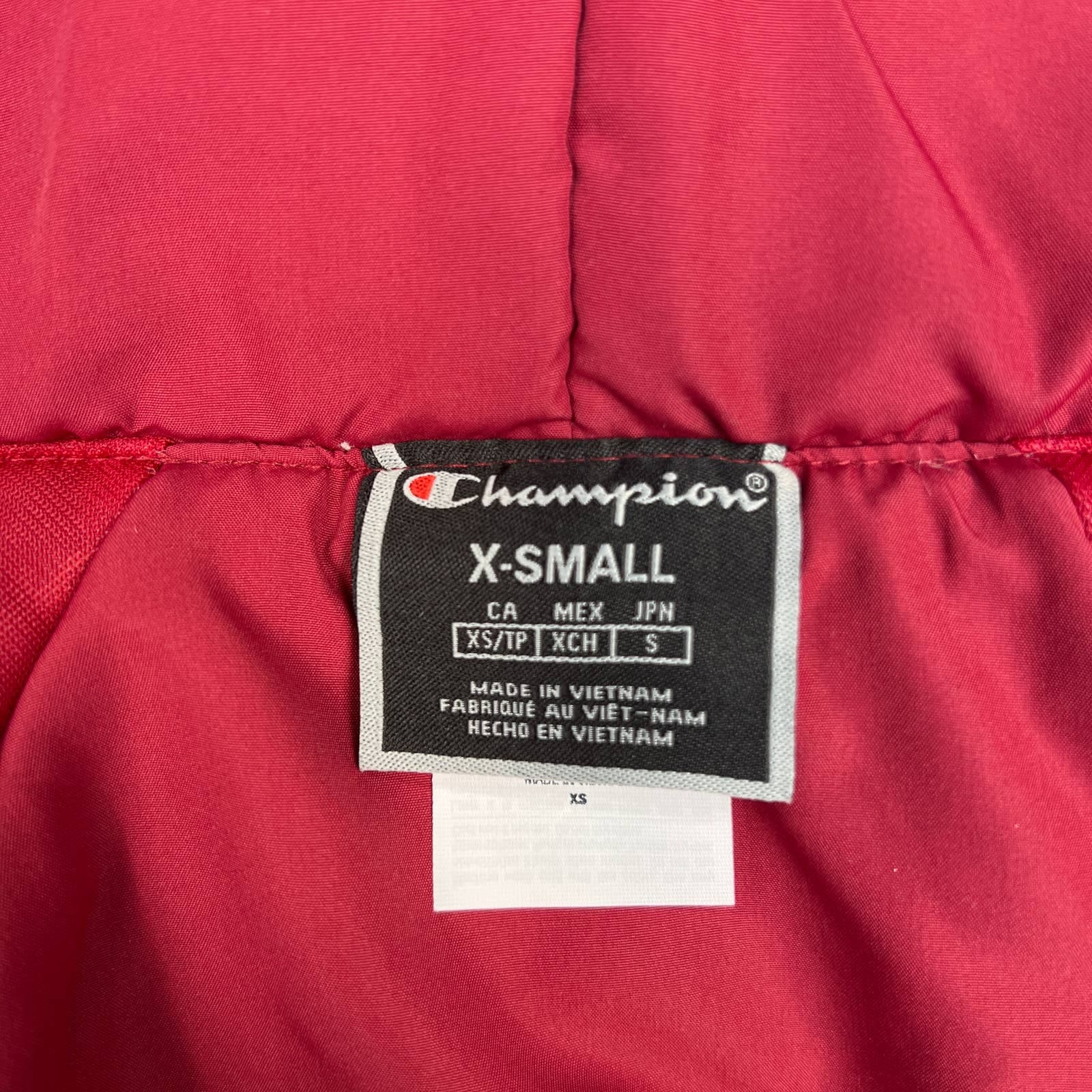 Champion Woman Red Long Jacket US XS Sport Casual Hooded