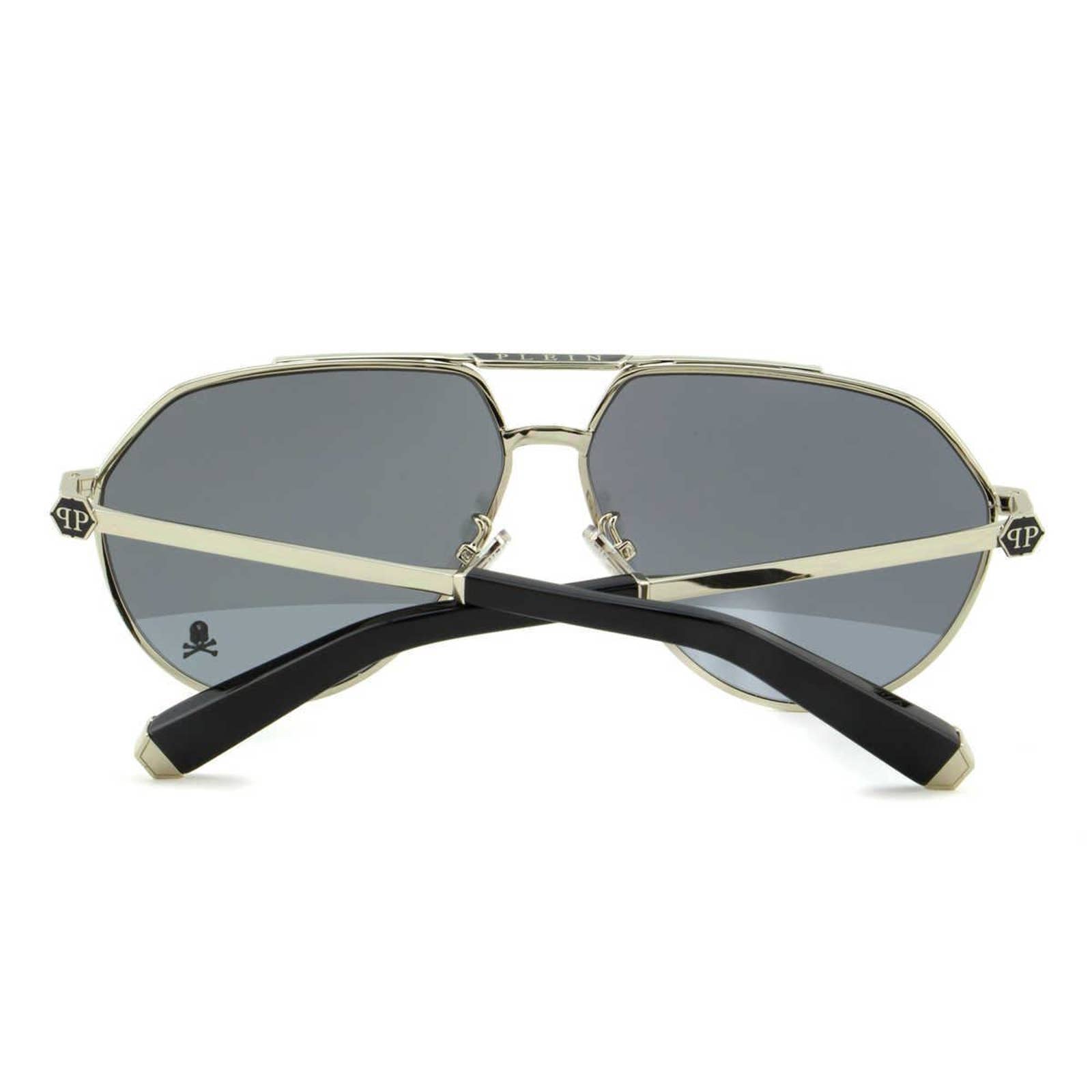 Men Silver Metal Aviator Sunglasses SPP007M-583H