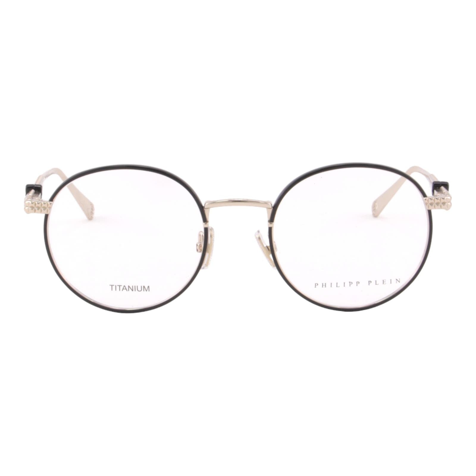 Women Round Glasses VPP061V-0300 Black & Gold Titanium Optical Frame