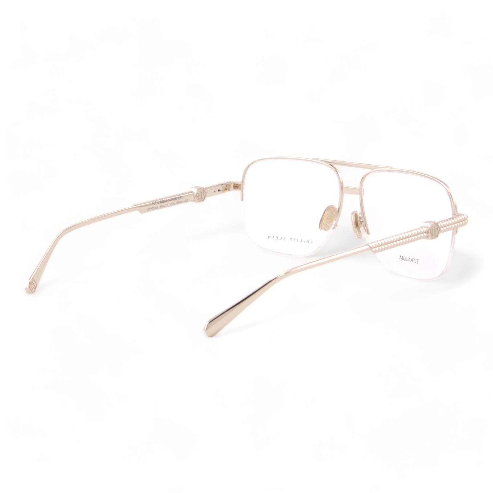 Men Square Glasses VPP063W-0349 Gold Titanium Optical Frame
