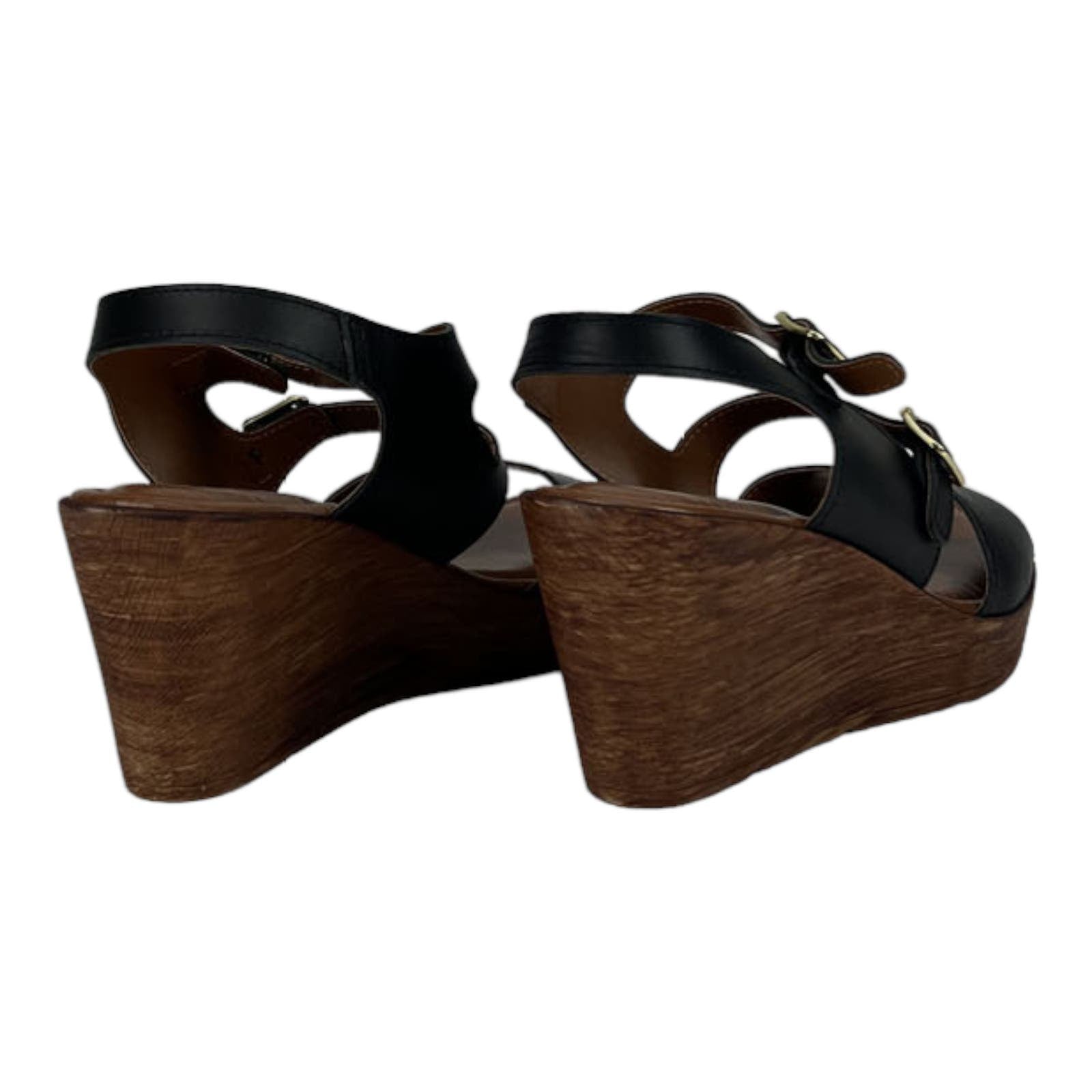 Bella Vita Women US 10 Leather Sandals Open Toe Casual Black Slingback