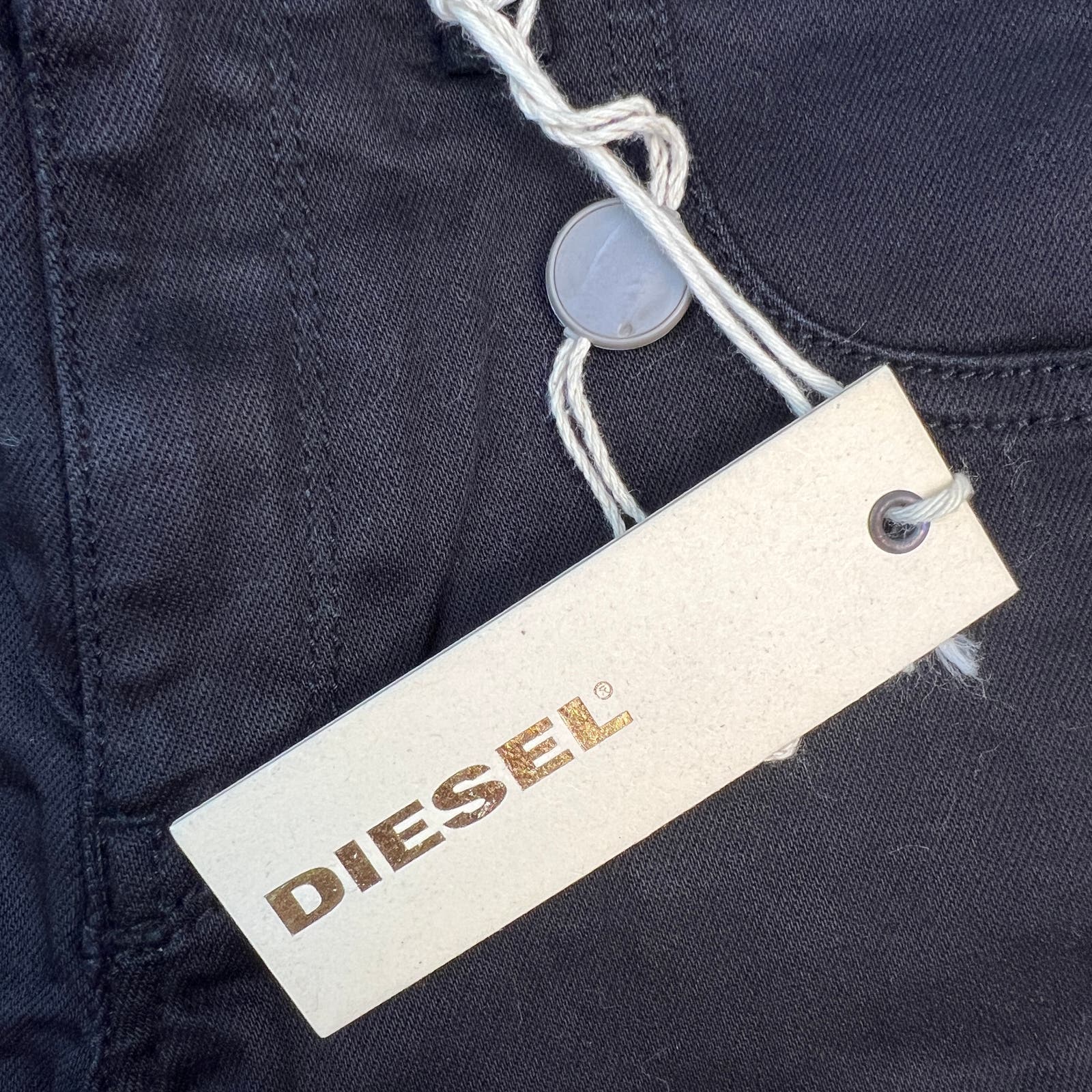 Diesel Livier Women Black Stretch Pants US 25 Super Slim Leggings