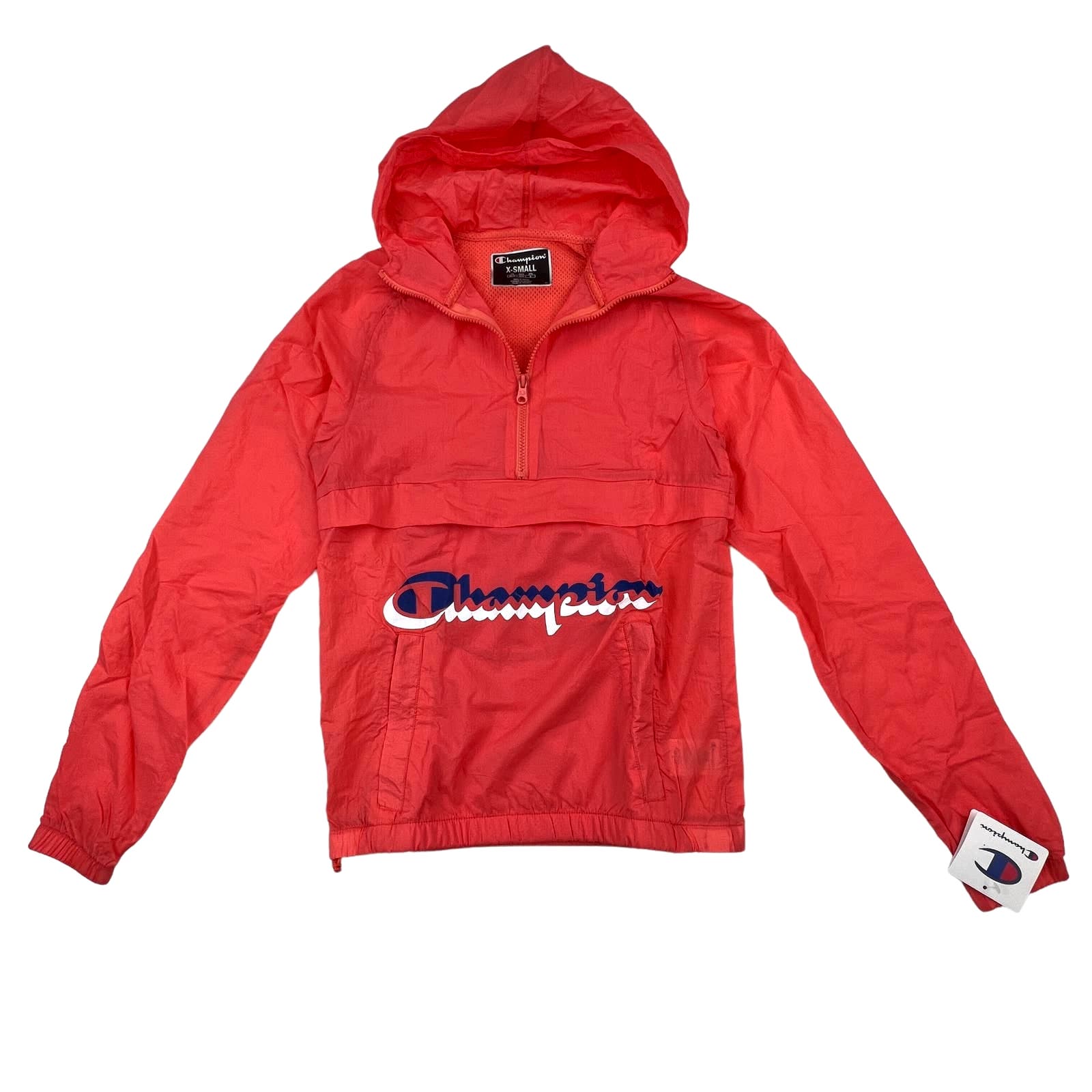 Champion Men Red Anorak US XS Hood Windbreaker
