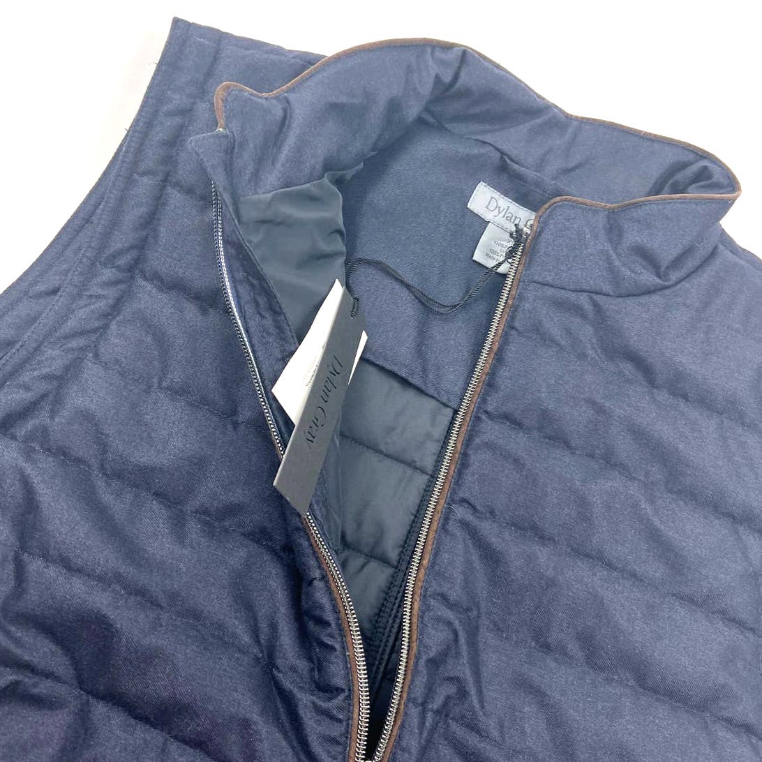 Dylan Gray Men Navy Blue Sleeveless US S Jacket Full-Zip Vest