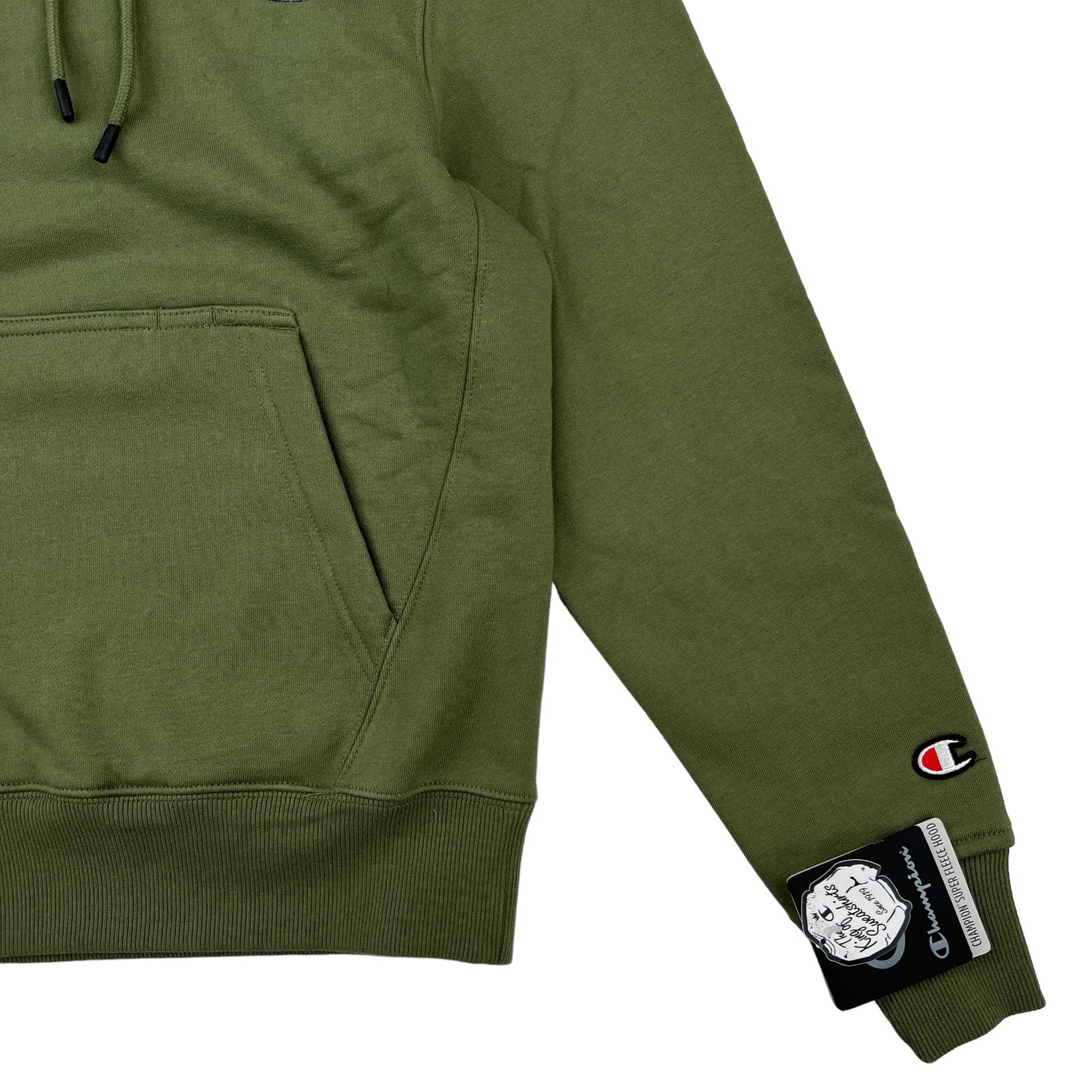 Champion Men Olive Hood US XS Super Fleece Activewear