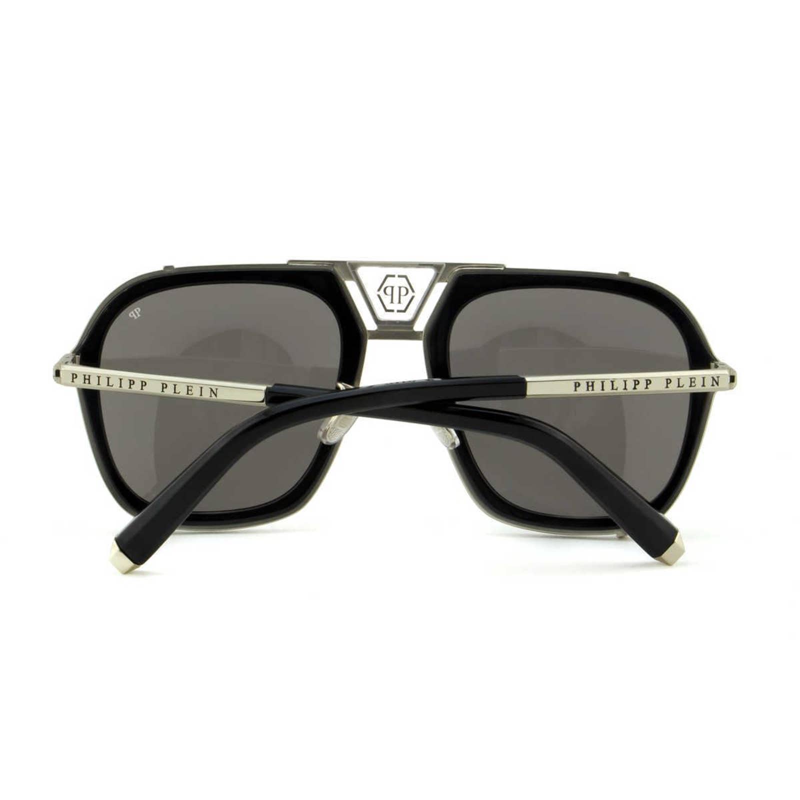 Men Black Aviator Titanium Sunglasses SPP010M-589X