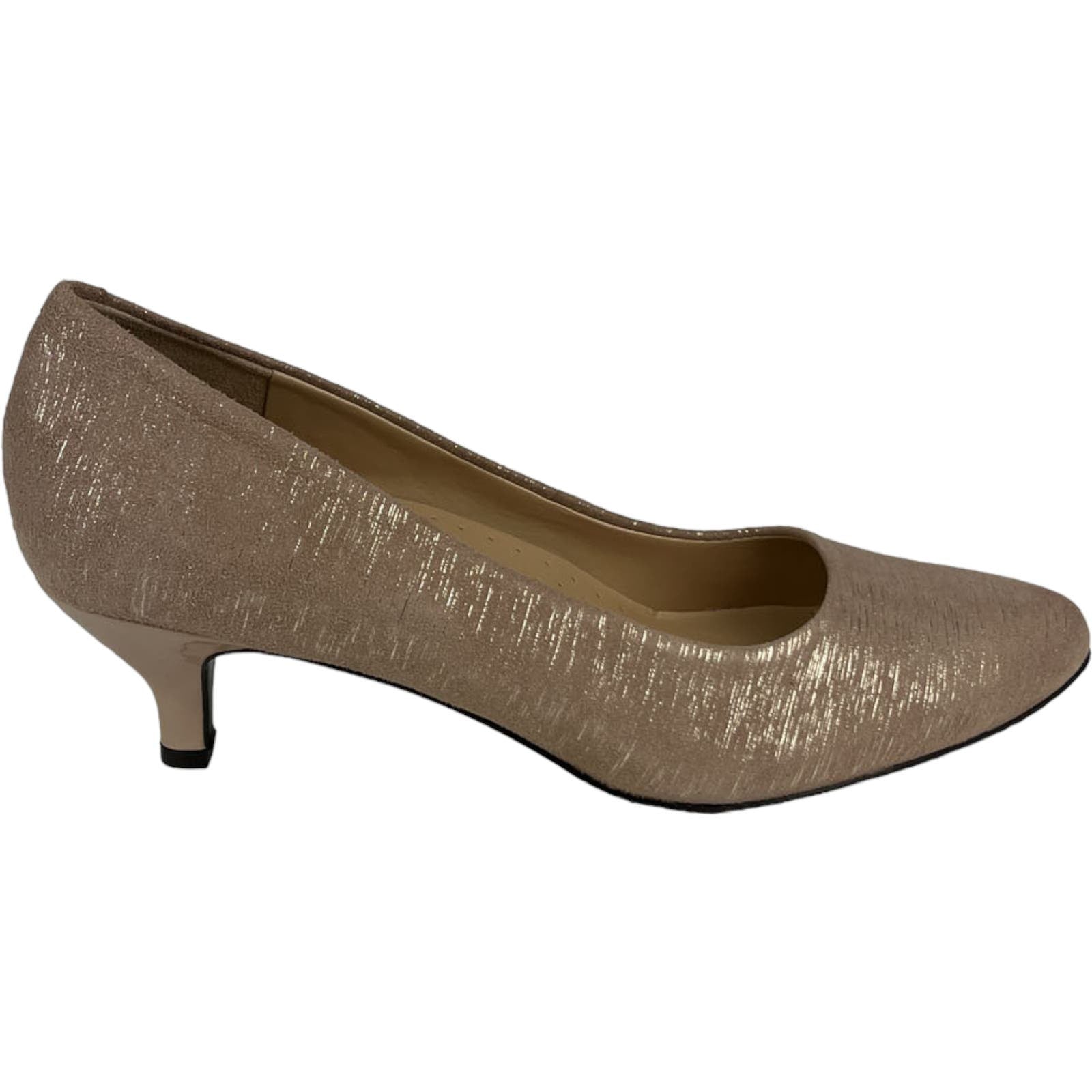 Trotters Women 10 US Kiera Tan Gold Heels Pointed Toe Pump