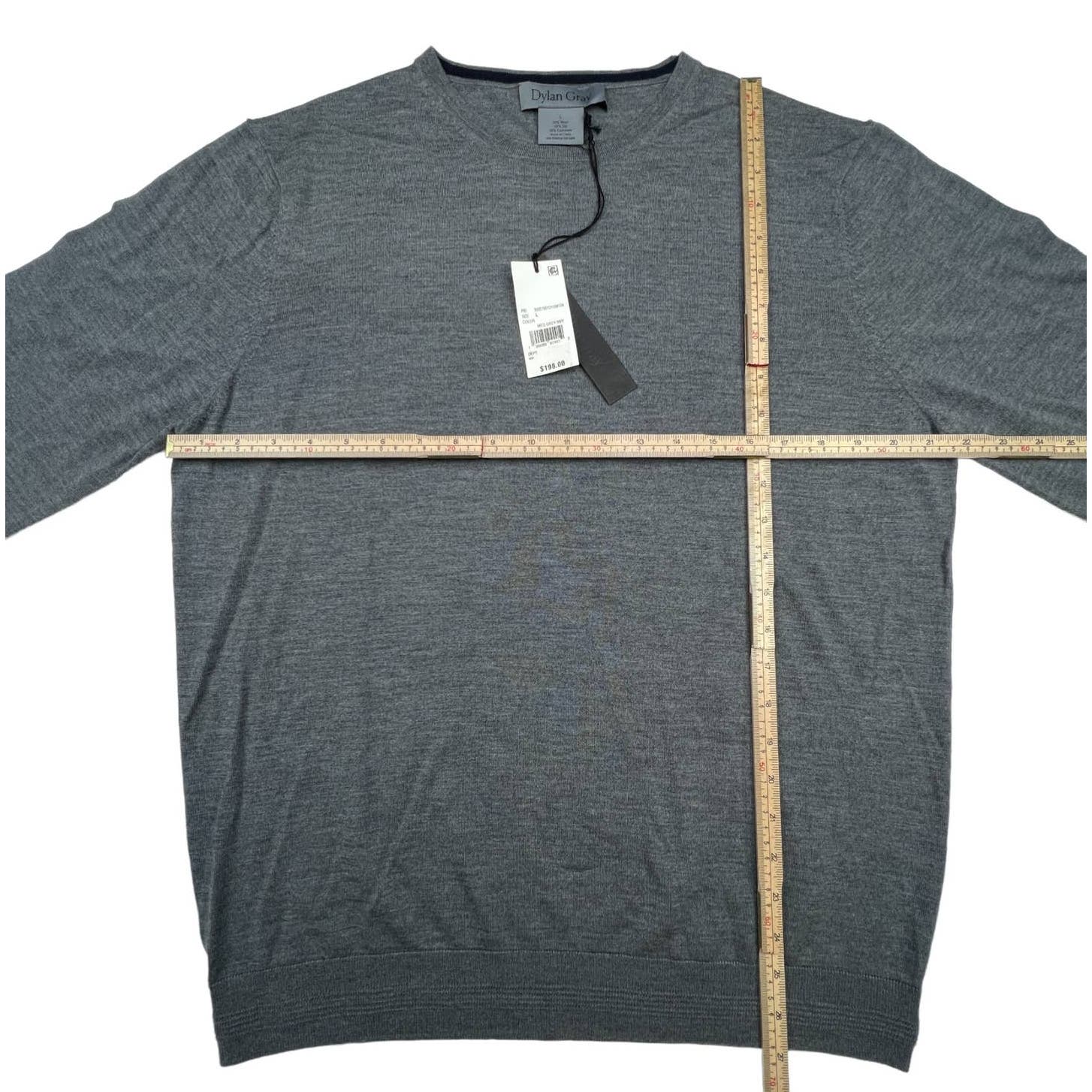 Dylan Gray Men Grey Sweatshirt US L Crew Neck Long Sleeve