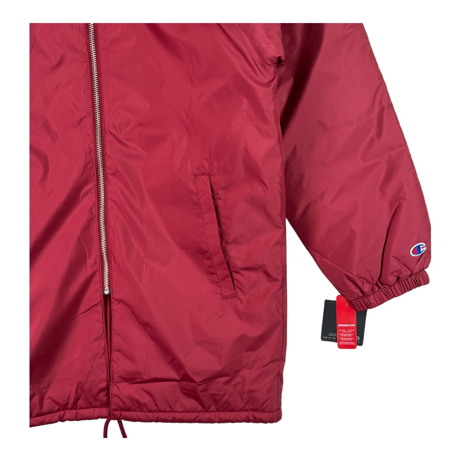 Champion Woman Red Long Jacket US XS Sport Casual Hooded