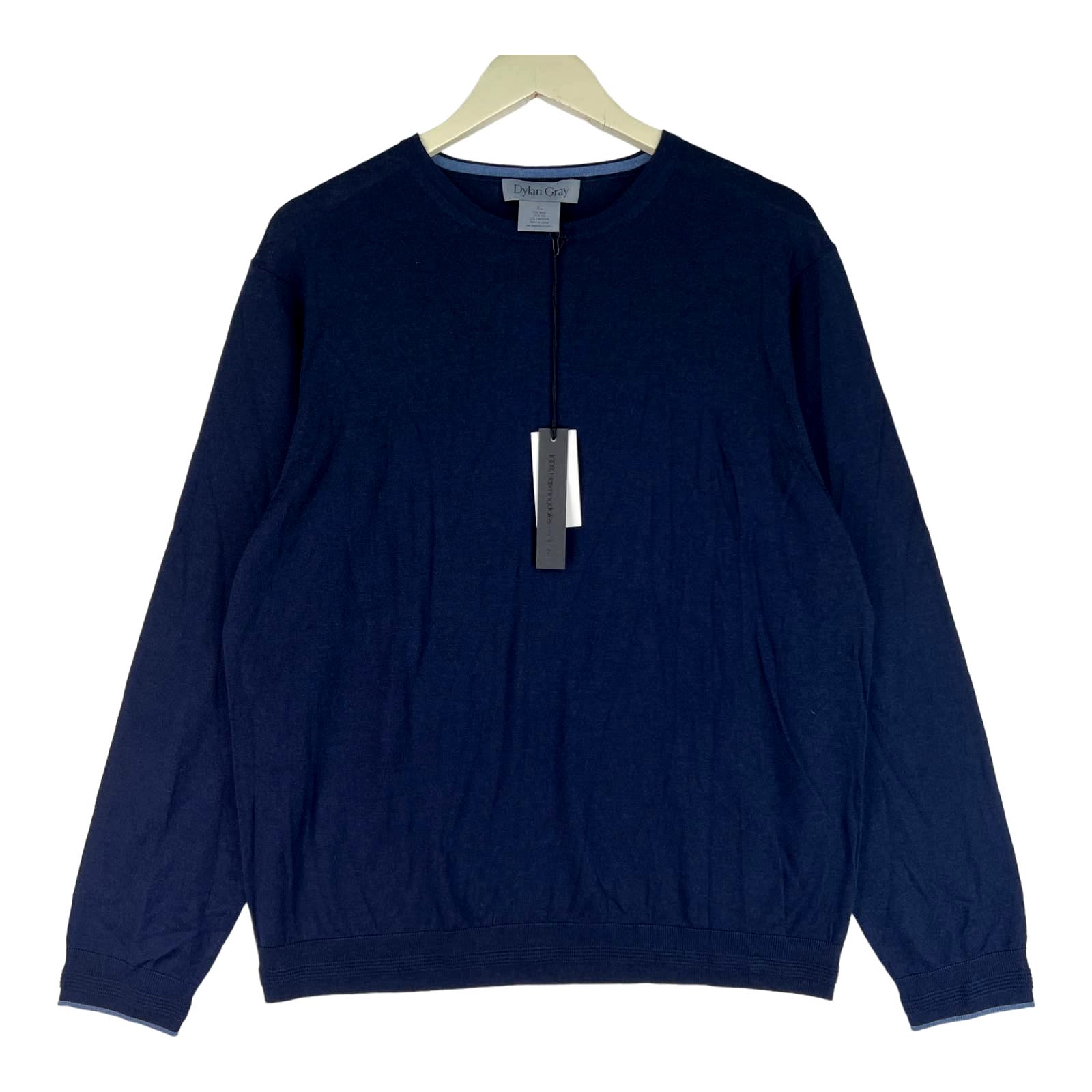 Dylan Gray Men Navy Blue Sweatshirt US XL Crew Neck Long Sleeve