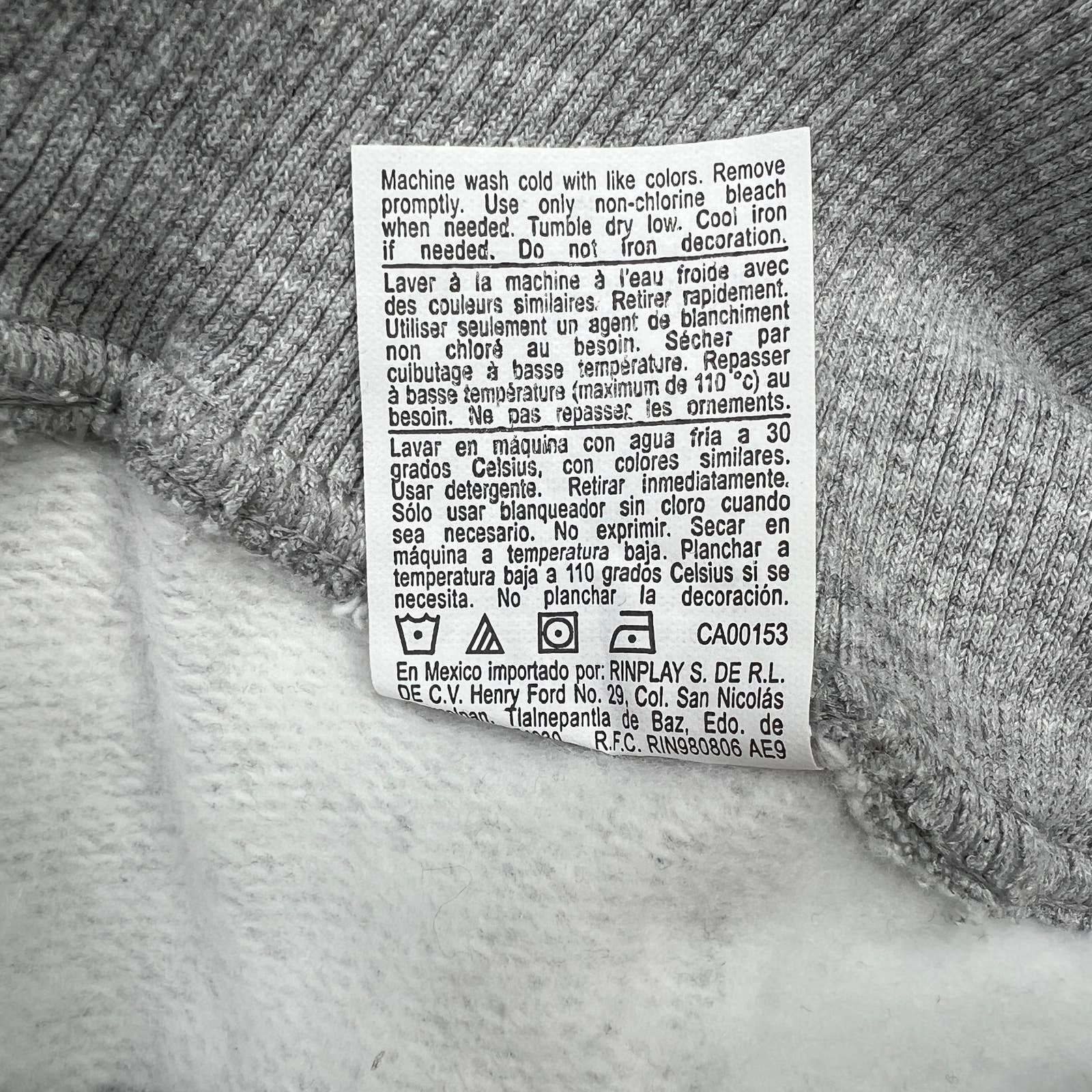 Champion Men Grey Hoodie US M Sport Casual Printed Long Sleeve