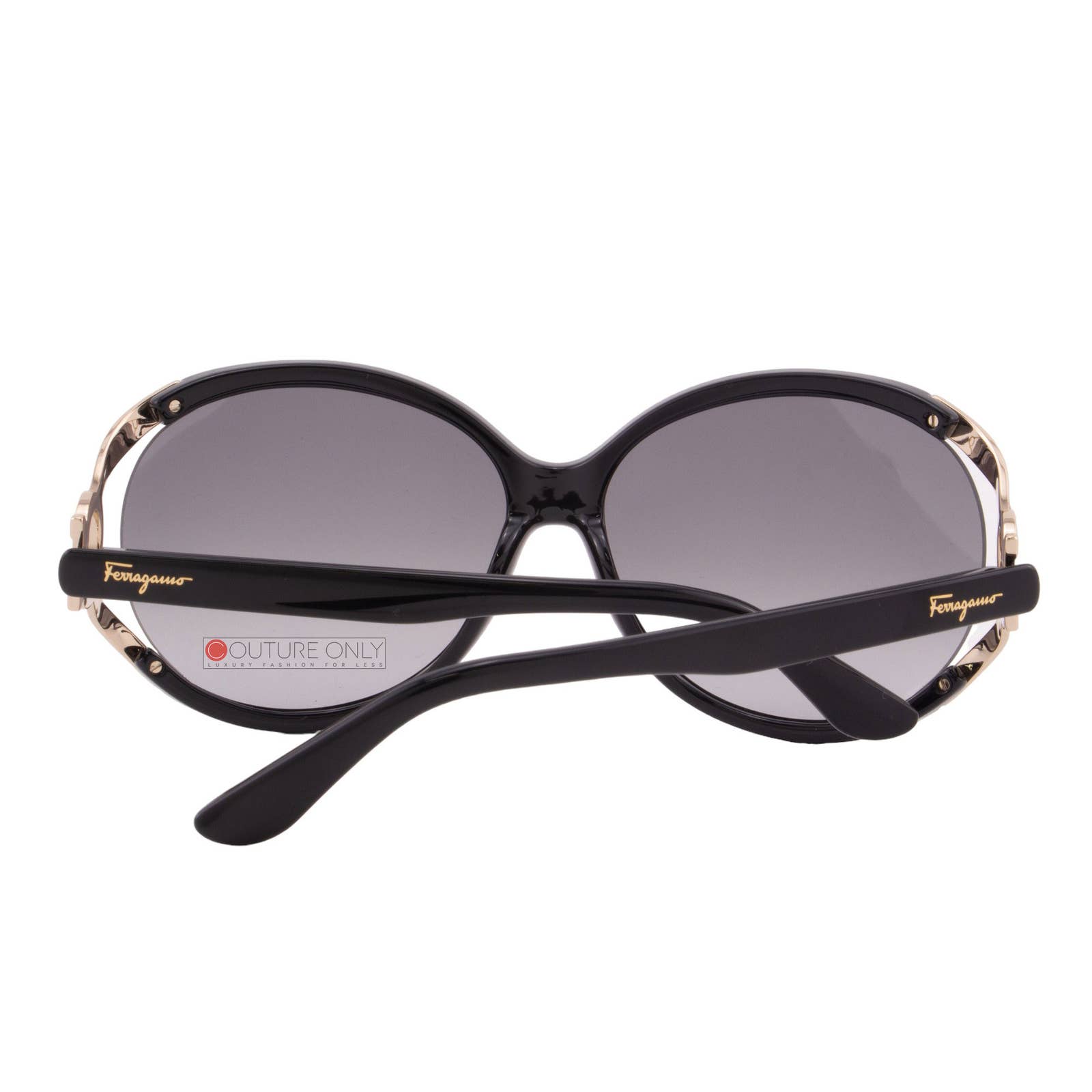 Women Round Oversized Black Sunglasses SF600S-001