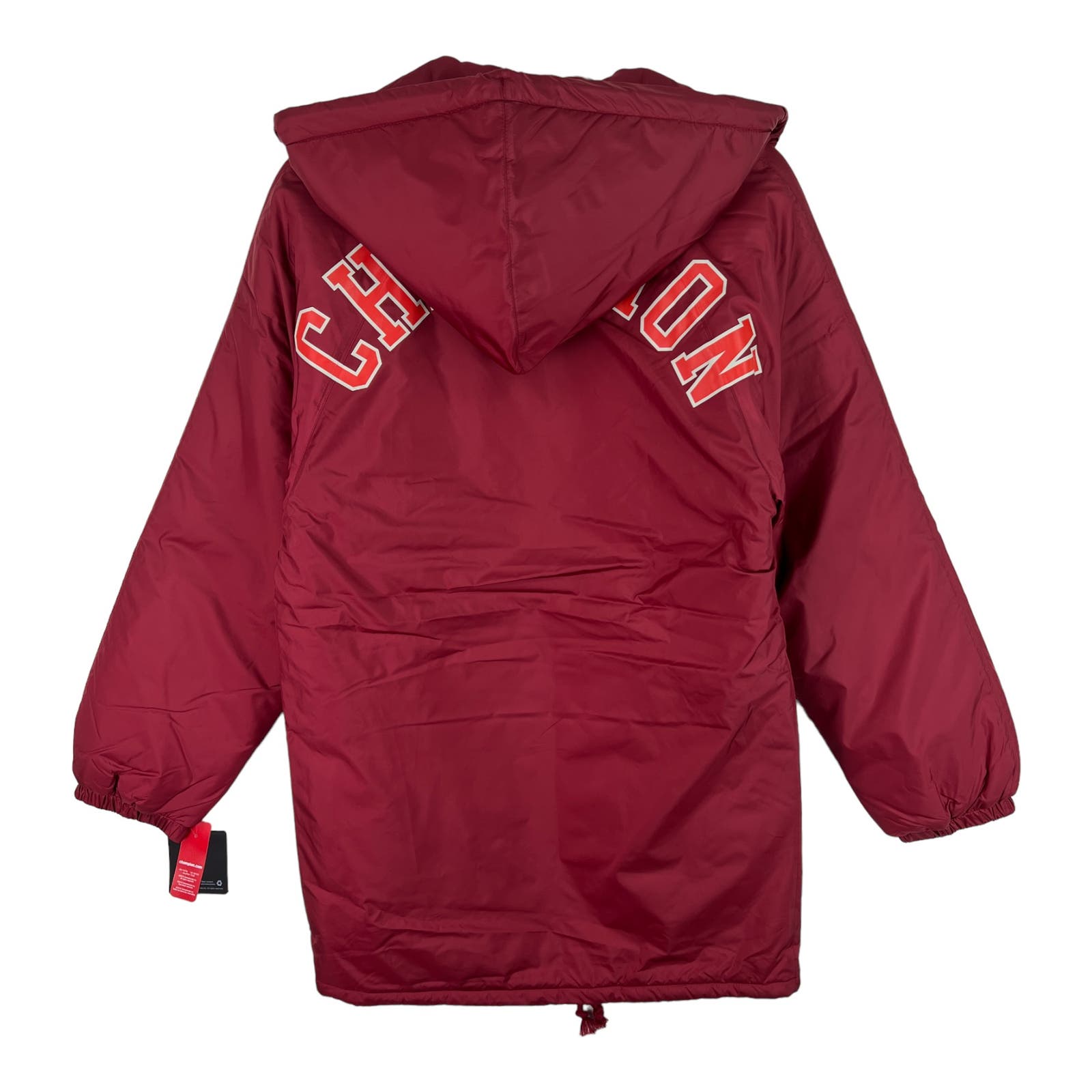 Champion Woman Red Long Jacket US XS Sport Casual Hooded