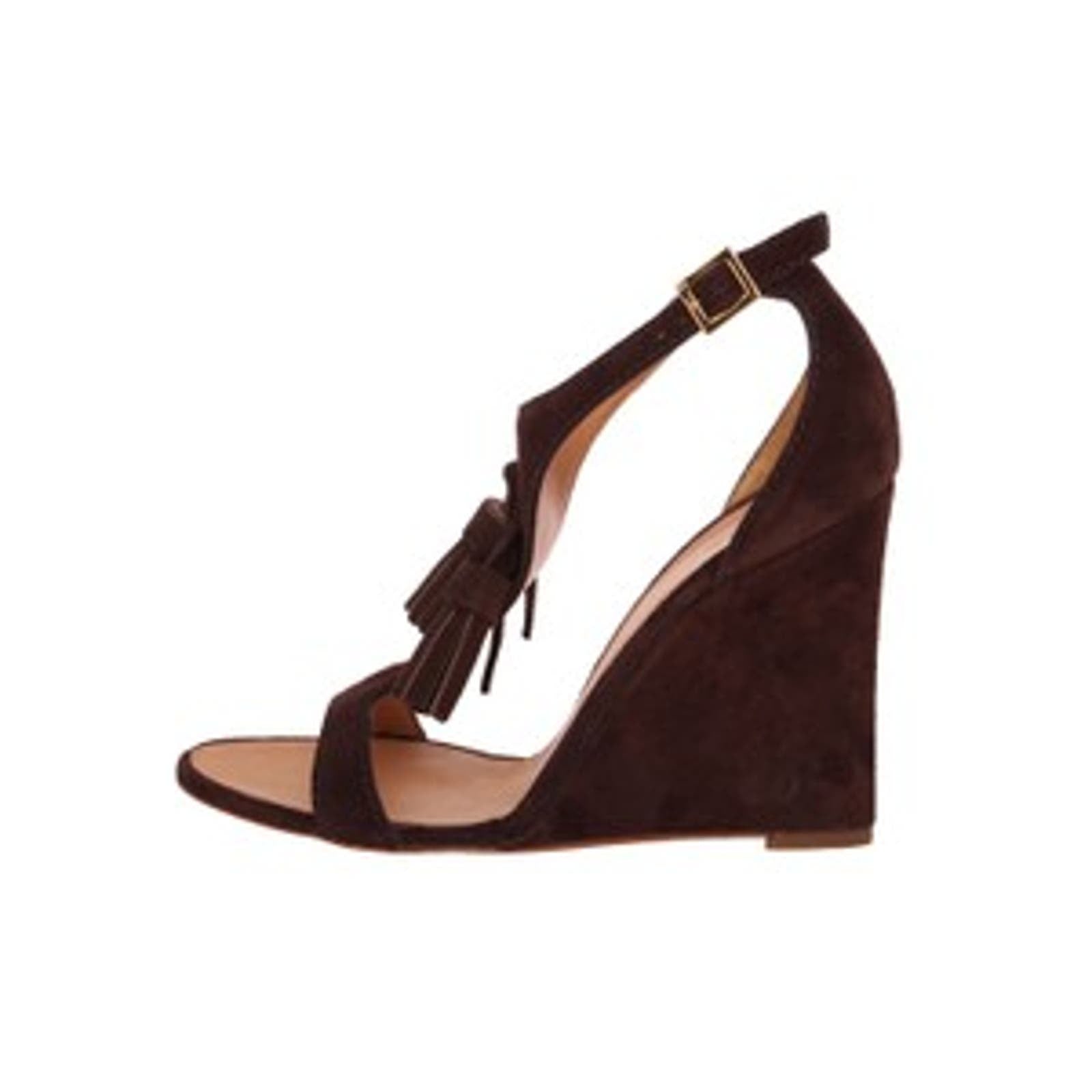 DSQUARED2 Women US 10 Brown Suede High Heels Tassel T-Strap